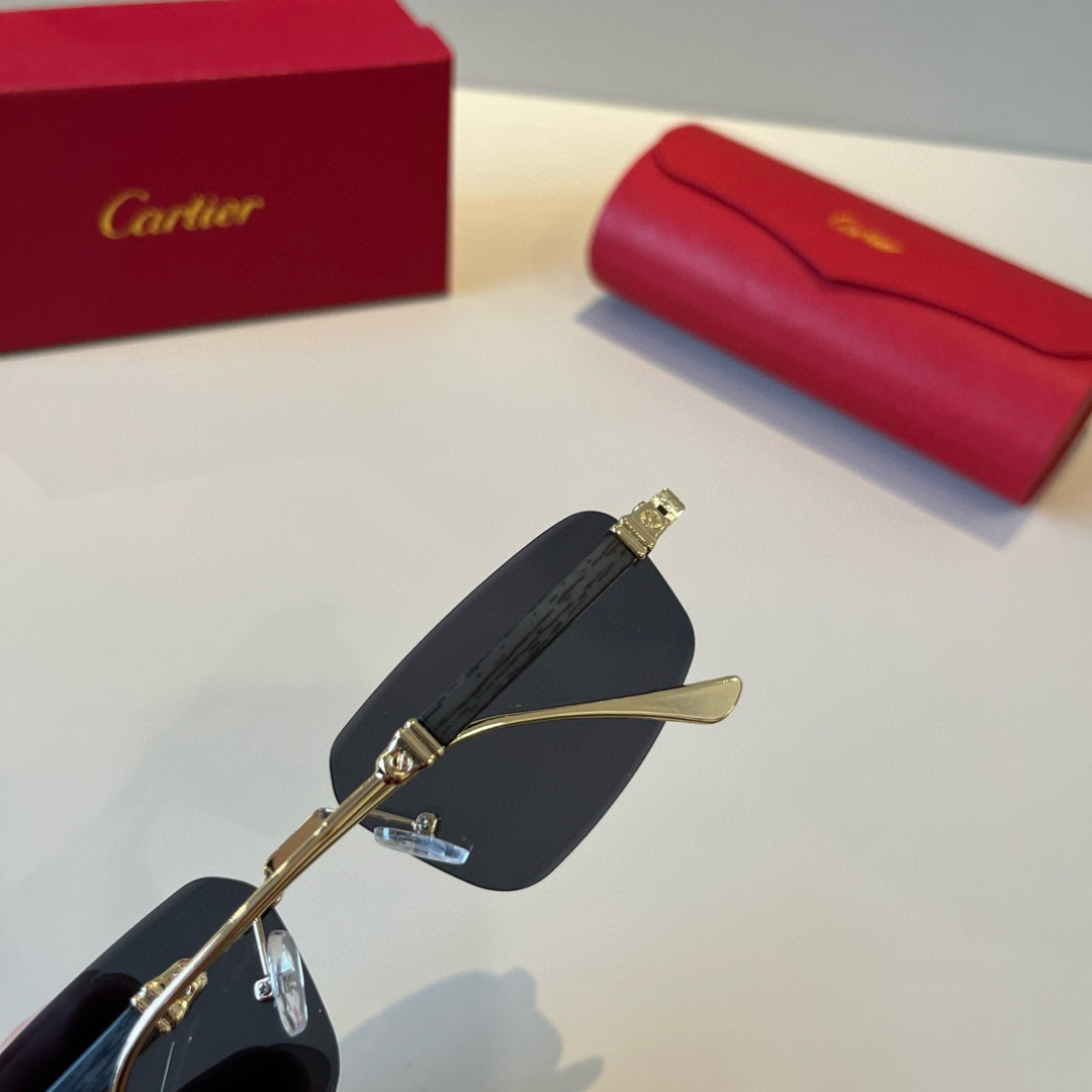 CARTIE カルティエ サングラス メンズ 金属フレーム ノーズパッドなし 超軽量 シルバー ブラック 多色展開 - 画像 7