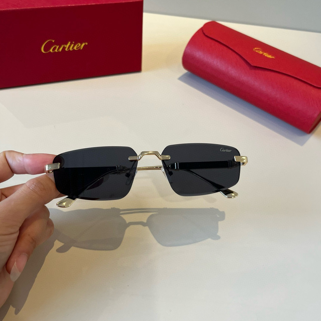 CARTIE カルティエ サングラス メンズ 金属フレーム ノーズパッドなし 超軽量 シルバー ブラック 多色展開 - 画像 9