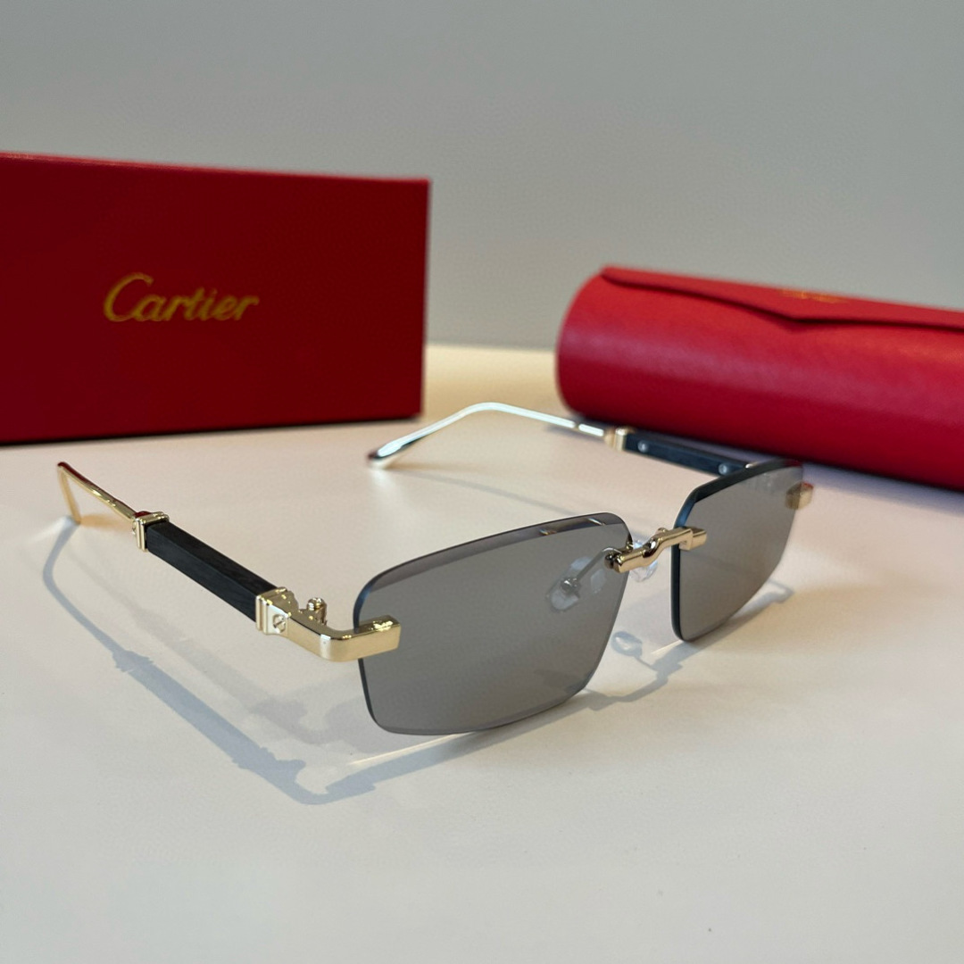 CARTIER カルティエ サングラス メタルフレーム トゥルーステート ブラック グラデーション メンズ レディース 全3色