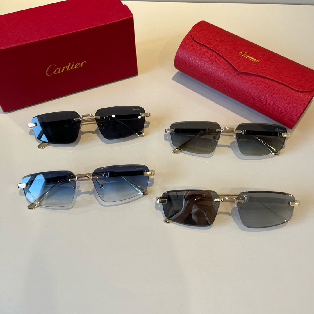 CARTIER カルティエ サングラス メタルフレーム トゥルーステート ブラック グラデーション メンズ レディース 全3色 - 画像 2