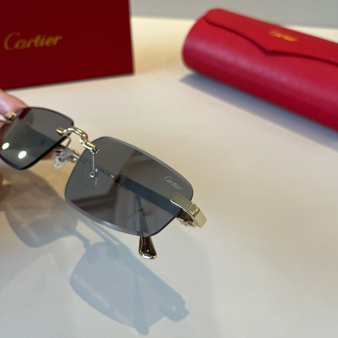 CARTIER カルティエ サングラス メタルフレーム トゥルーステート ブラック グラデーション メンズ レディース 全3色 - 画像 6
