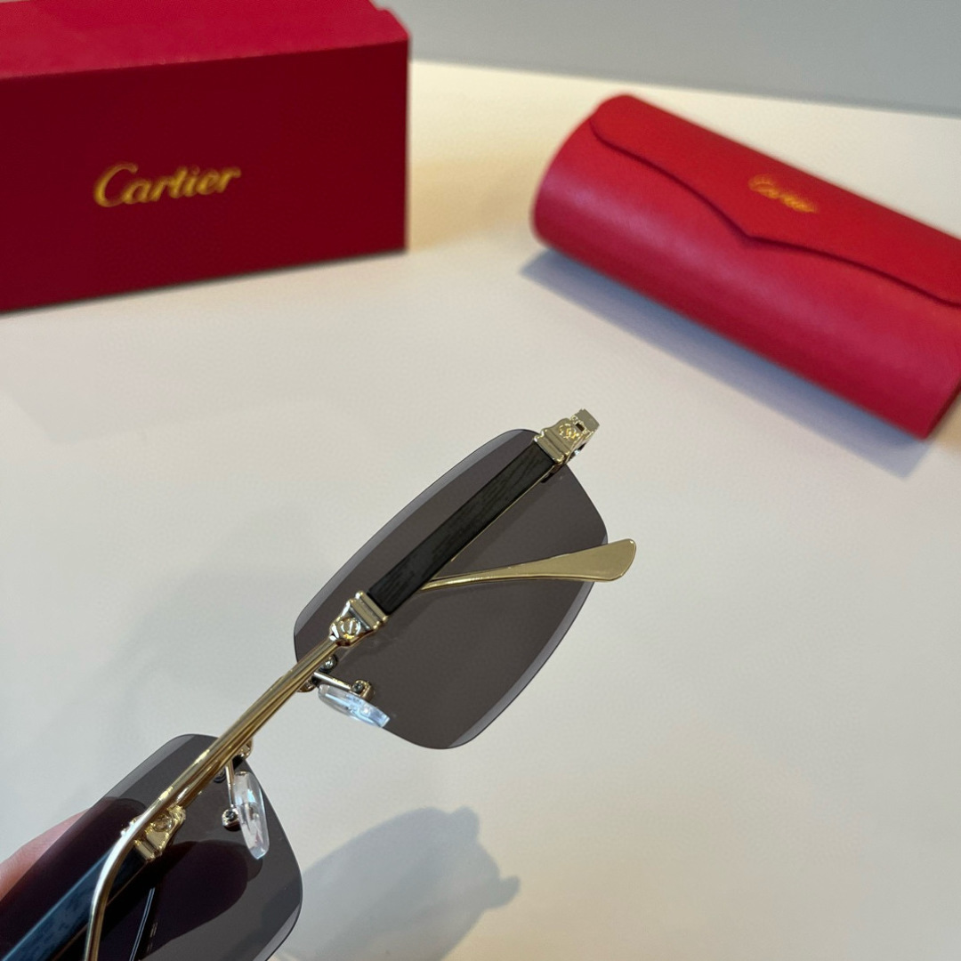 CARTIER カルティエ サングラス メタルフレーム トゥルーステート ブラック グラデーション メンズ レディース 全3色 - 画像 9