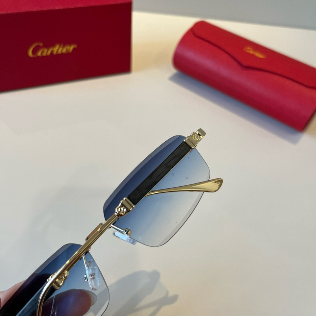 Cartier カルティエ サングラス メンズ 限定モデル 軽量 高級感 ブルーレンズ 全4色展開 - 画像 6