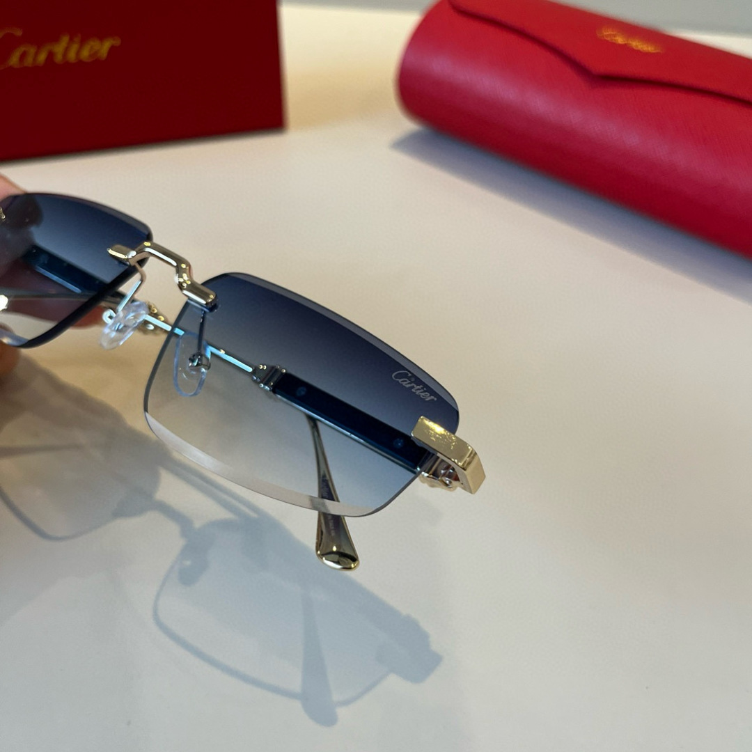 Cartier カルティエ サングラス メンズ 限定モデル 軽量 高級感 ブルーレンズ 全4色展開 - 画像 7