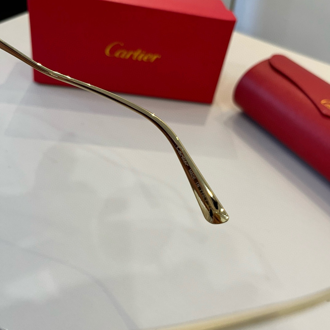 CARTIE カルティエ サングラス メタルフレーム カバーデザイン ブラウン レディース 31467 - 画像 7