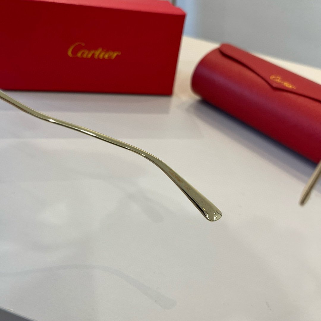 CARTIE カルティエ サングラス パンサー メタルフレーム 无框 超軽量 ブラック ブラウン - 画像 7