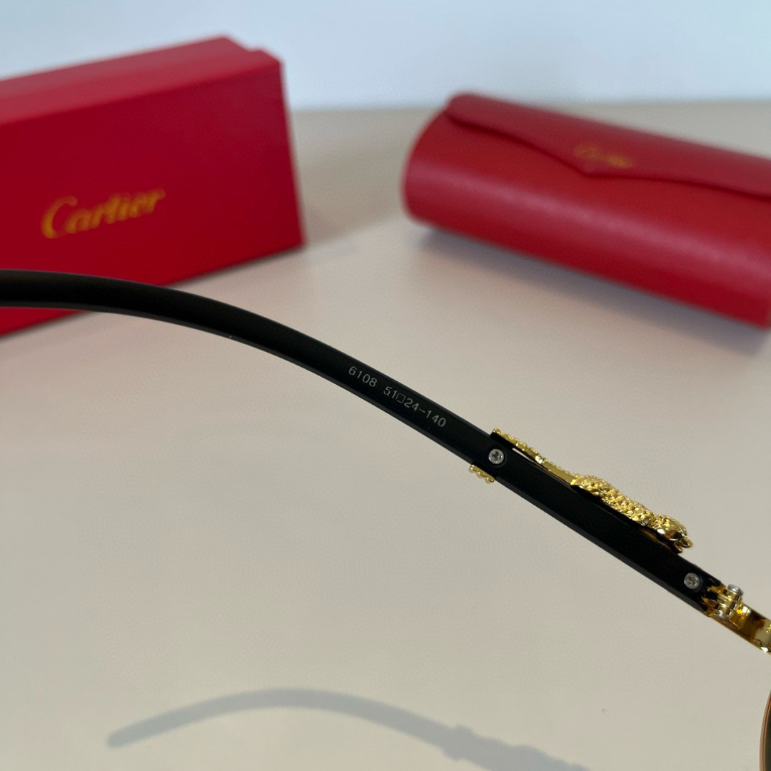 CARTIE カルティエ ポイントサングラス 6108 メンズ レディース ブラック プレミアムスタイル - 画像 2