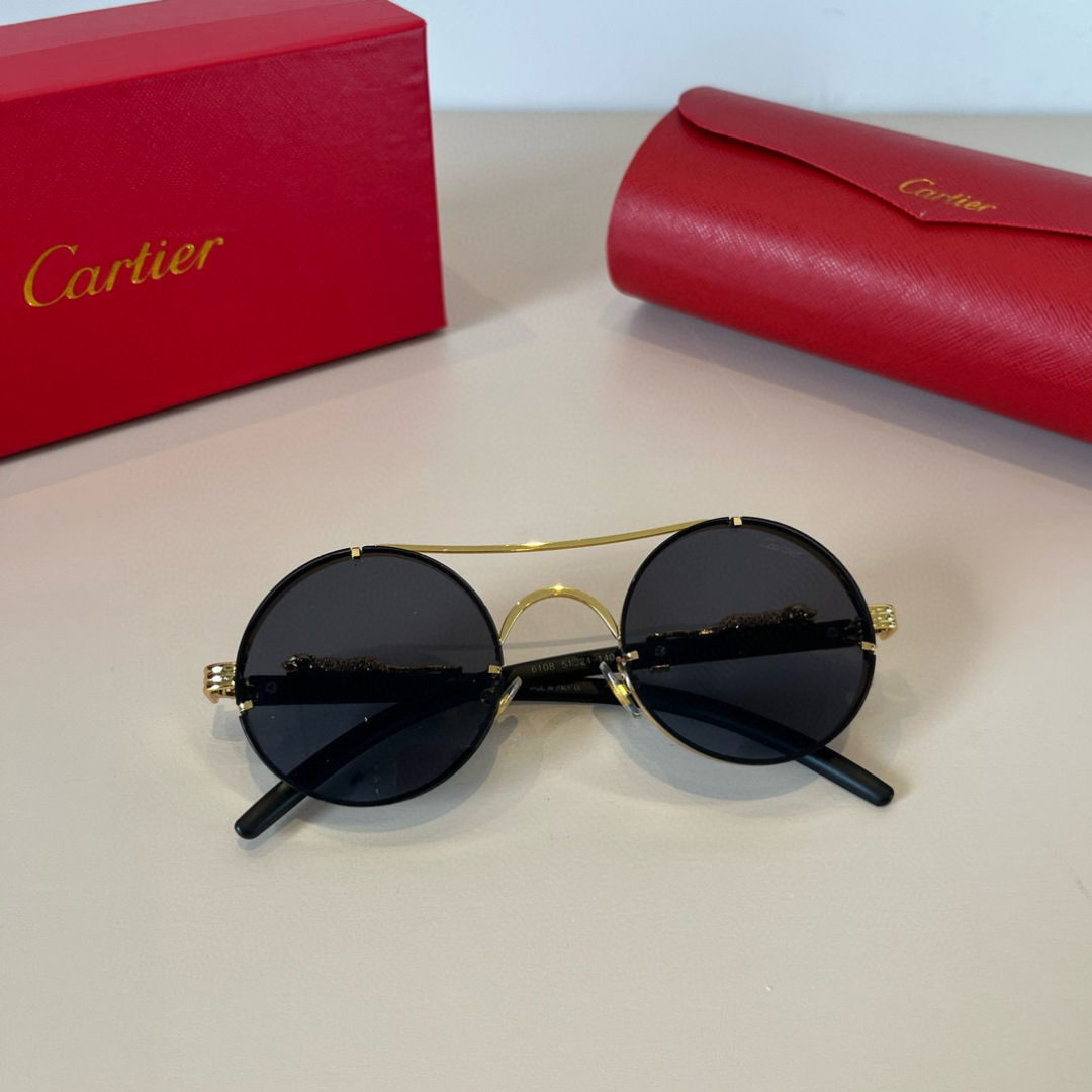 CARTIE カルティエ ポイントサングラス 6108 メンズ レディース ブラック プレミアムスタイル - 画像 8