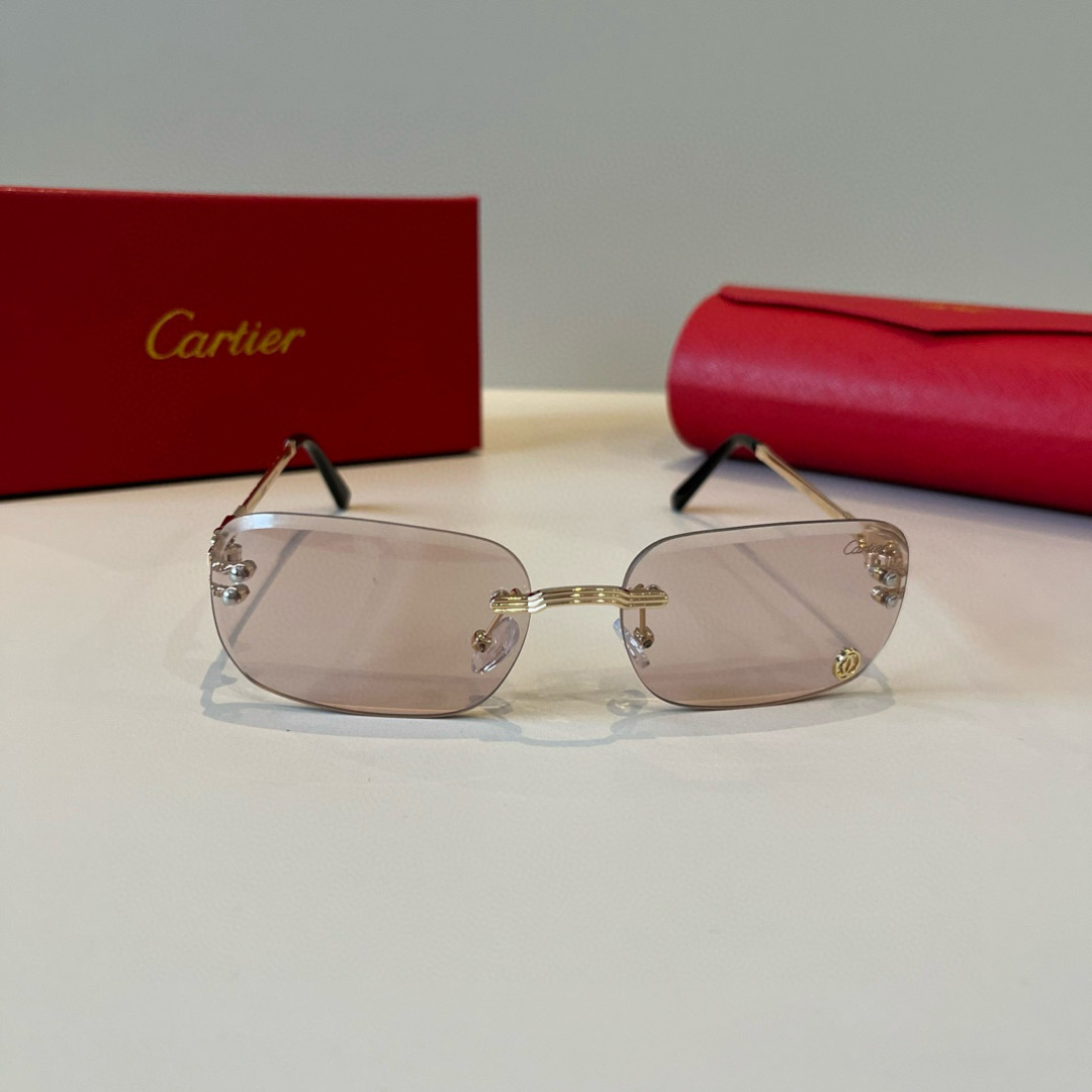 CARTIE カルティエ メガネ メンズ レディース ブランド 17477 ロングフレーム マットブラック ピンク グレー グリーン ブルー レッド 多色展開 - 画像 4