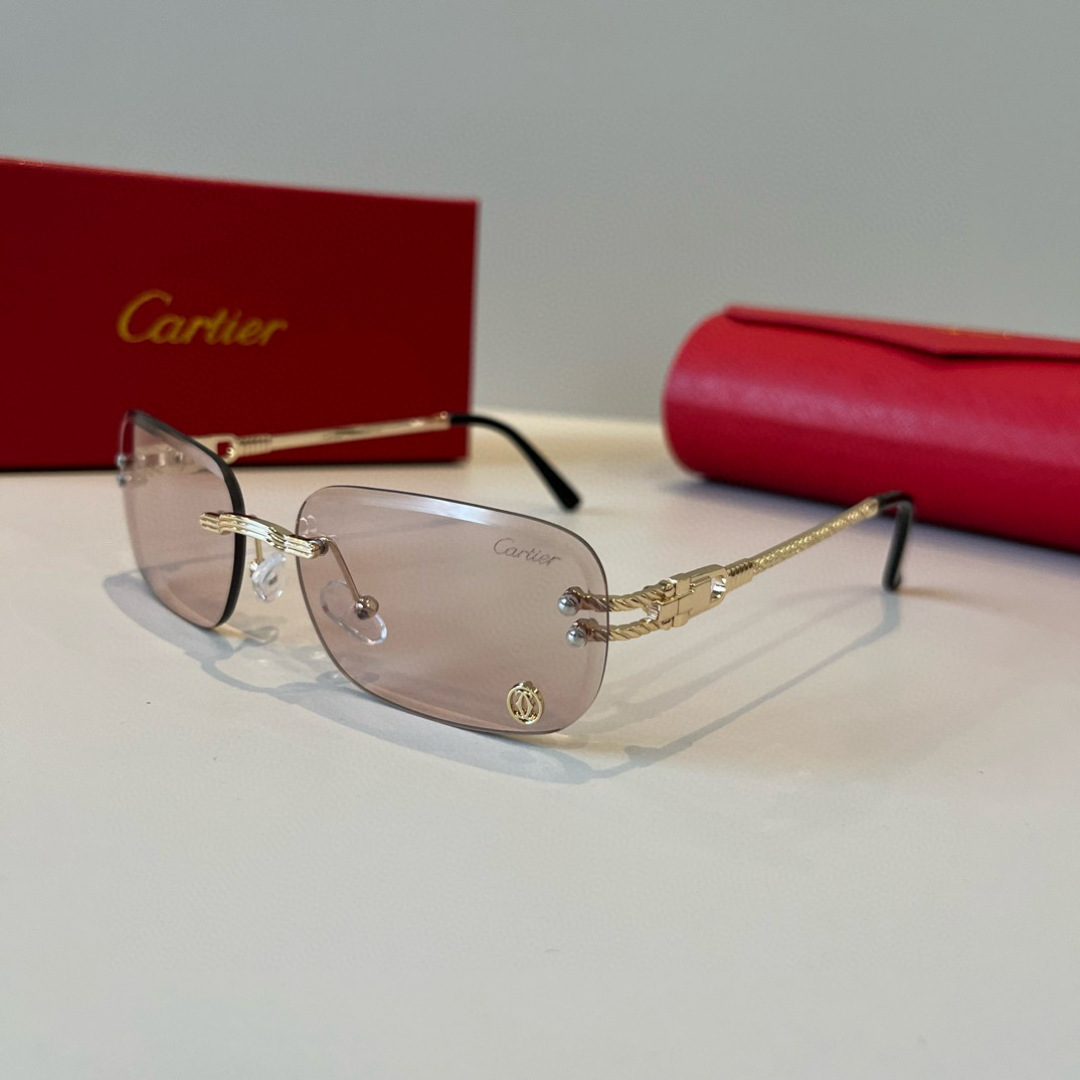 CARTIE カルティエ メガネ メンズ レディース ブランド 17477 ロングフレーム マットブラック ピンク グレー グリーン ブルー レッド 多色展開 - 画像 5