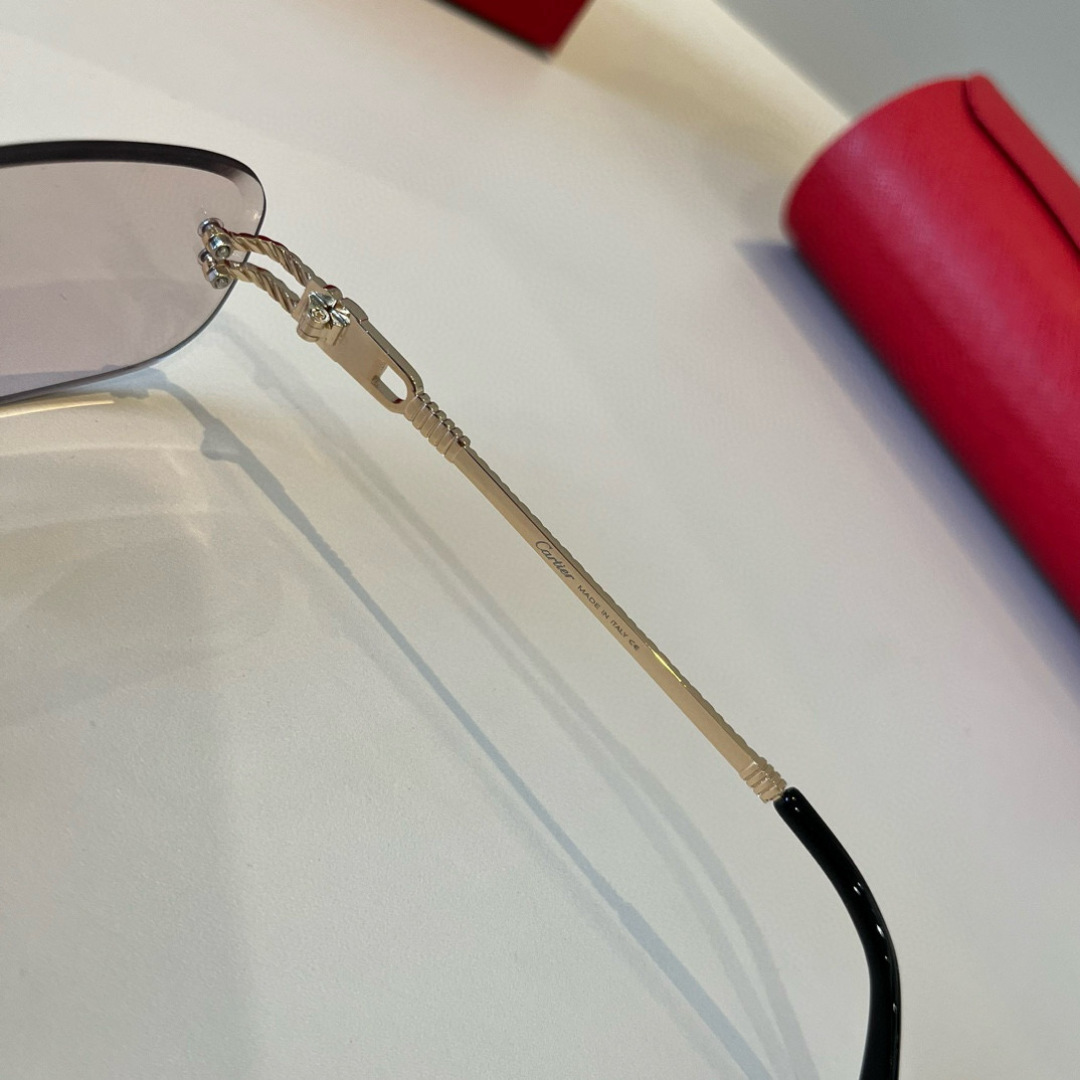 CARTIE カルティエ メガネ メンズ レディース ブランド 17477 ロングフレーム マットブラック ピンク グレー グリーン ブルー レッド 多色展開 - 画像 7