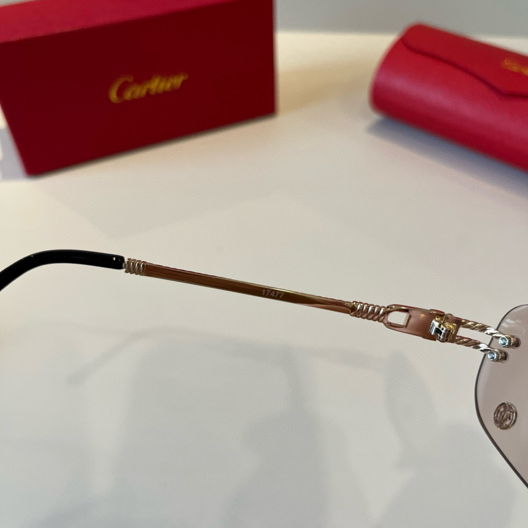 CARTIE カルティエ メガネ メンズ レディース ブランド 17477 ロングフレーム マットブラック ピンク グレー グリーン ブルー レッド 多色展開 - 画像 8