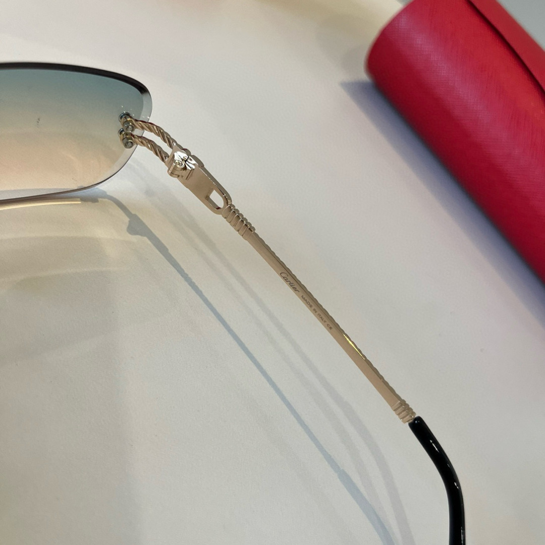 CARTIER カルティエ サングラス メタルフレーム 金属 フレーム ワイヤーデザイン トーン アウトドア グラデーション レディース メンズ 全6色 - 画像 5