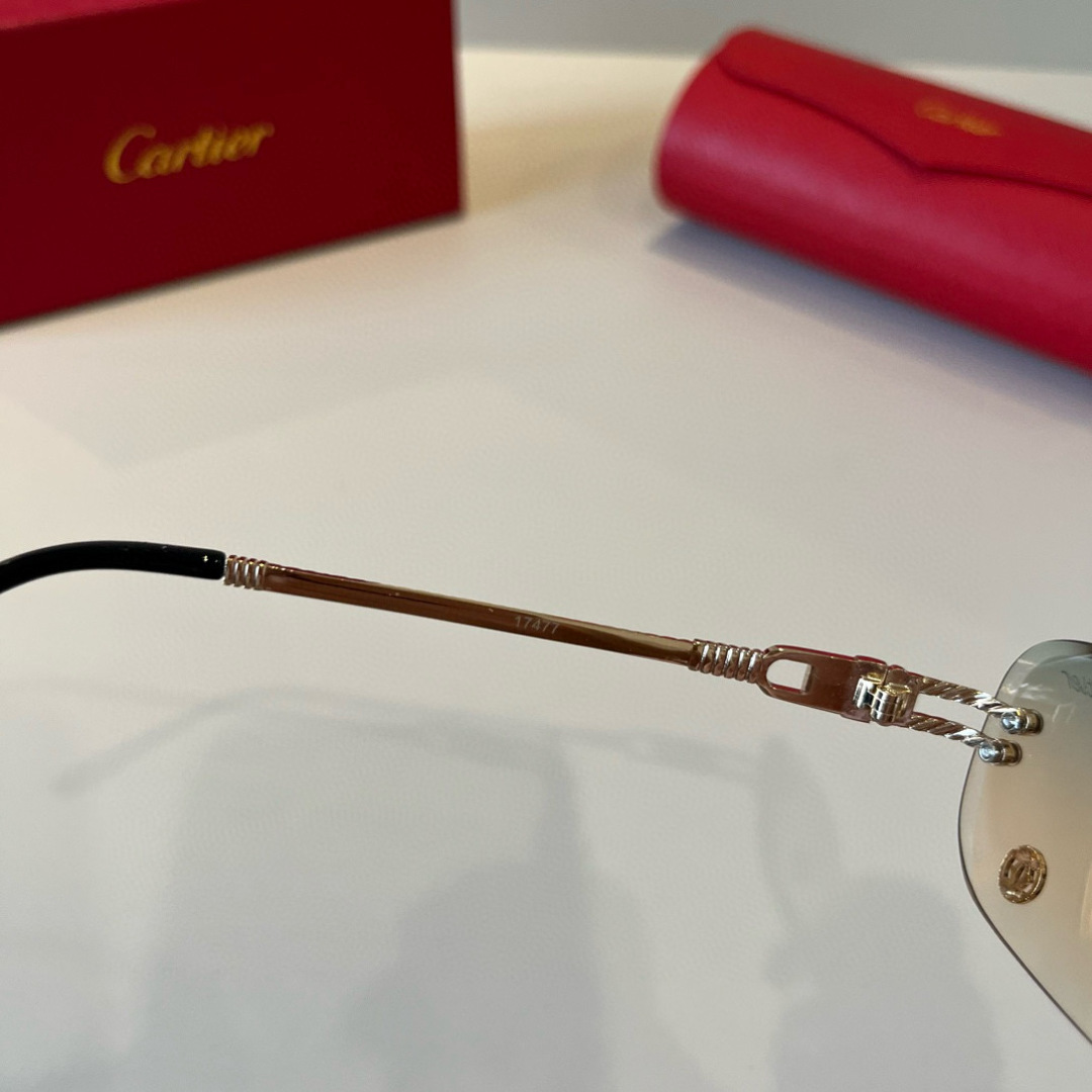 CARTIER カルティエ サングラス メタルフレーム 金属 フレーム ワイヤーデザイン トーン アウトドア グラデーション レディース メンズ 全6色 - 画像 6