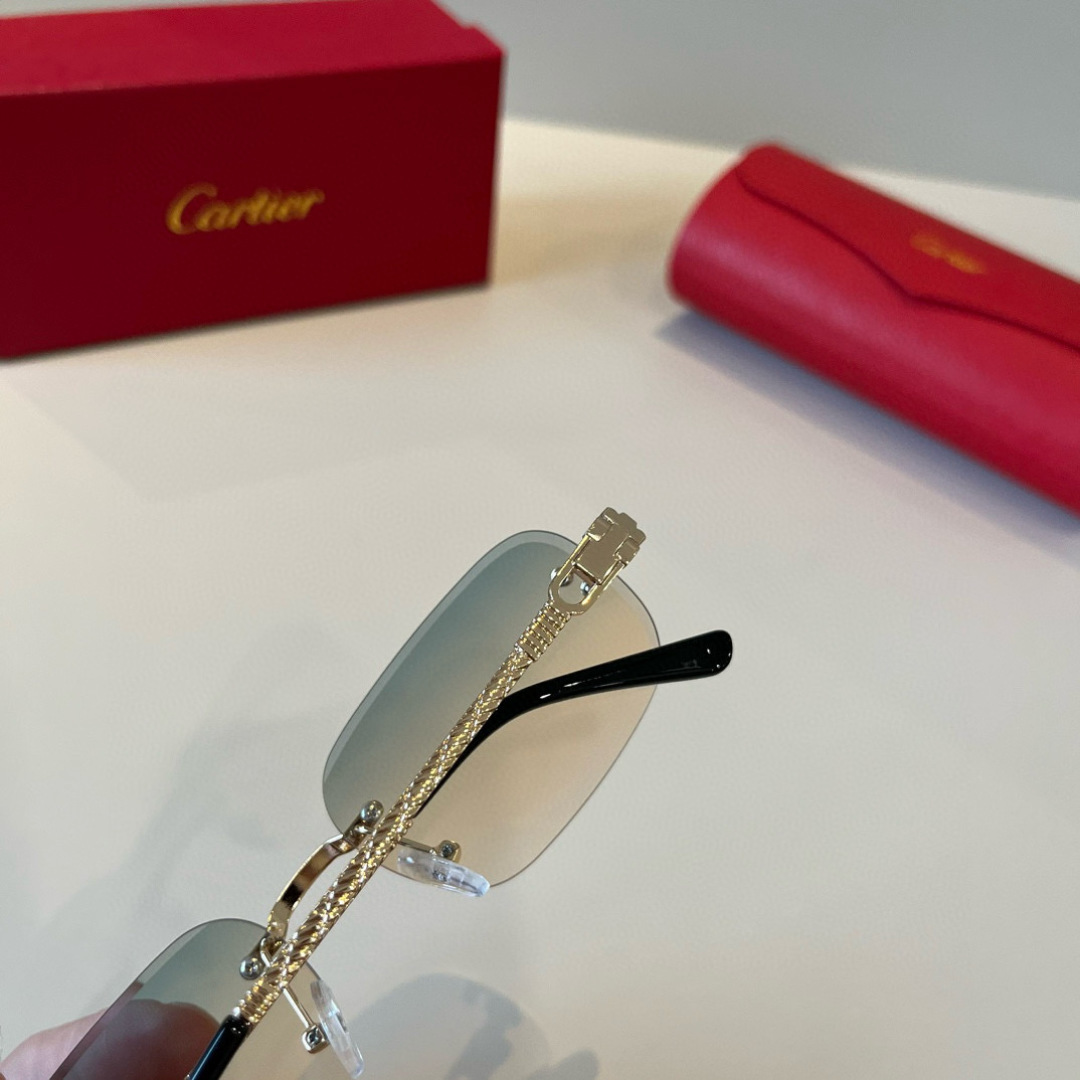 CARTIER カルティエ サングラス メタルフレーム 金属 フレーム ワイヤーデザイン トーン アウトドア グラデーション レディース メンズ 全6色 - 画像 8
