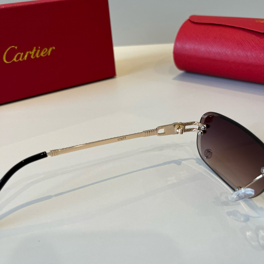 CARTIER カルティエ サングラス メタルフレーム フレームレス 超軽量 17477 多色展開 - 画像 2
