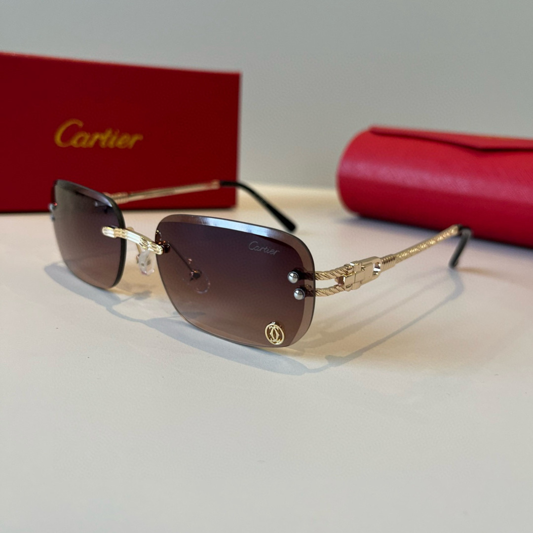 CARTIER カルティエ サングラス メタルフレーム フレームレス 超軽量 17477 多色展開 - 画像 5