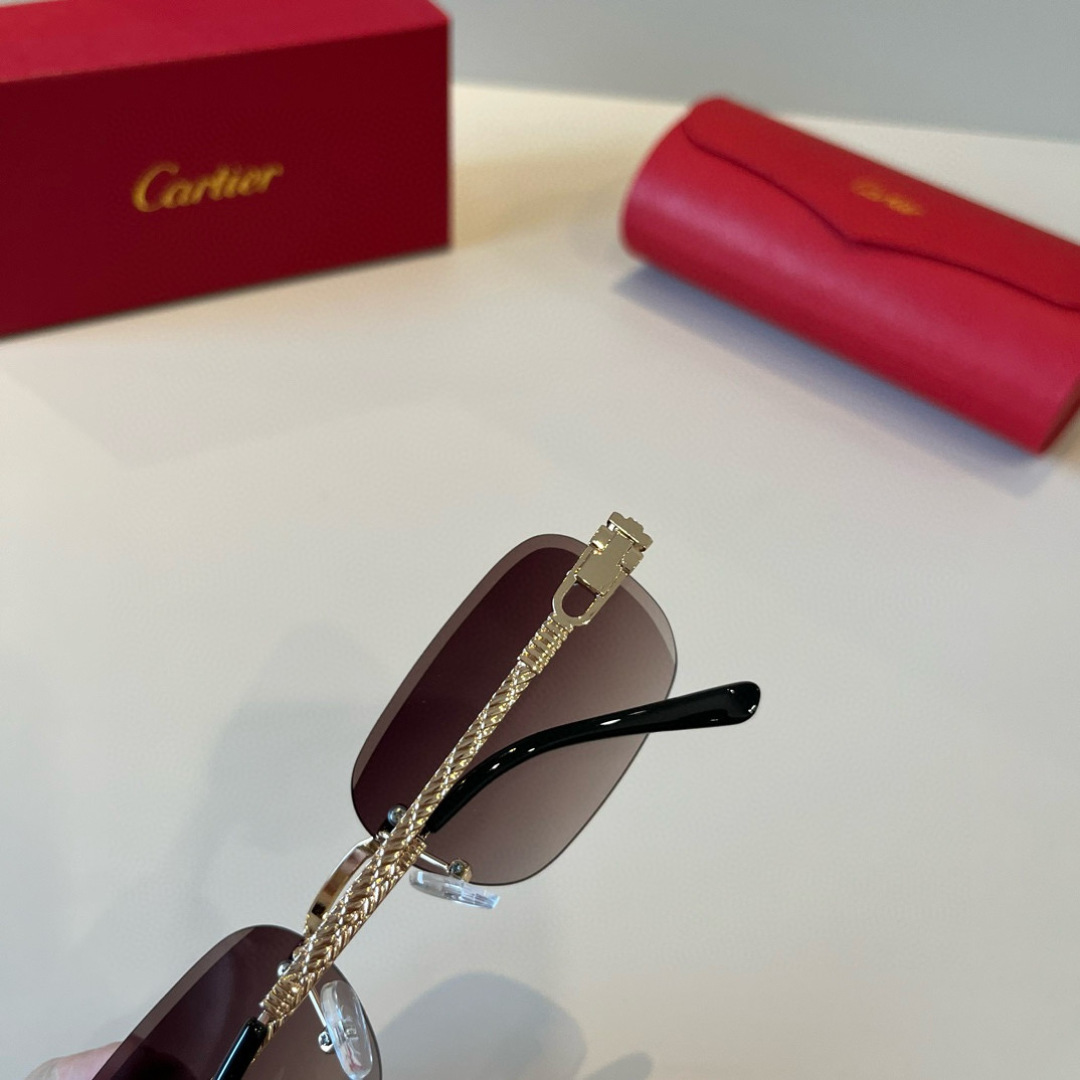 CARTIER カルティエ サングラス メタルフレーム フレームレス 超軽量 17477 多色展開 - 画像 7