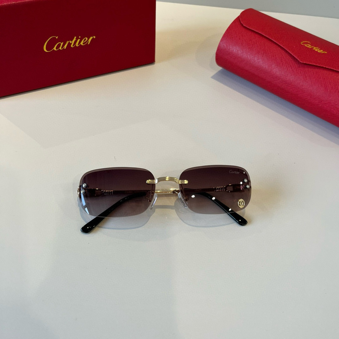 CARTIER カルティエ サングラス メタルフレーム フレームレス 超軽量 17477 多色展開 - 画像 9