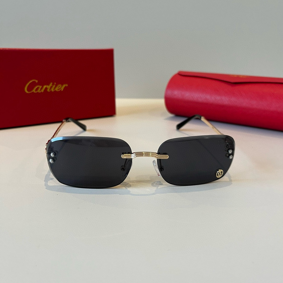 CARTIE カルティエ サングラス メタルフレーム フレームレス 超軽量 ゴールド ブラック 多色展開 - 画像 4