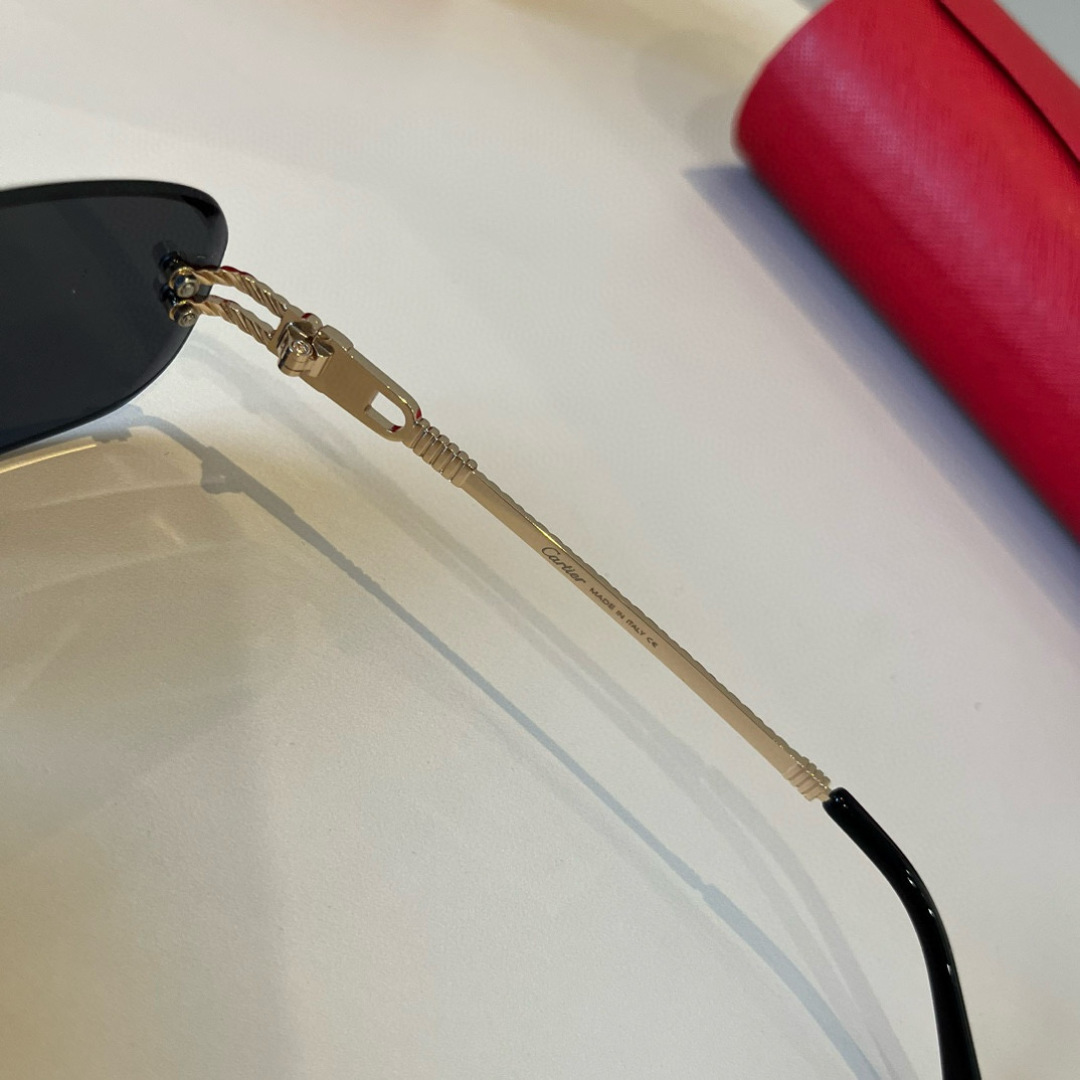 CARTIE カルティエ サングラス メタルフレーム フレームレス 超軽量 ゴールド ブラック 多色展開 - 画像 7