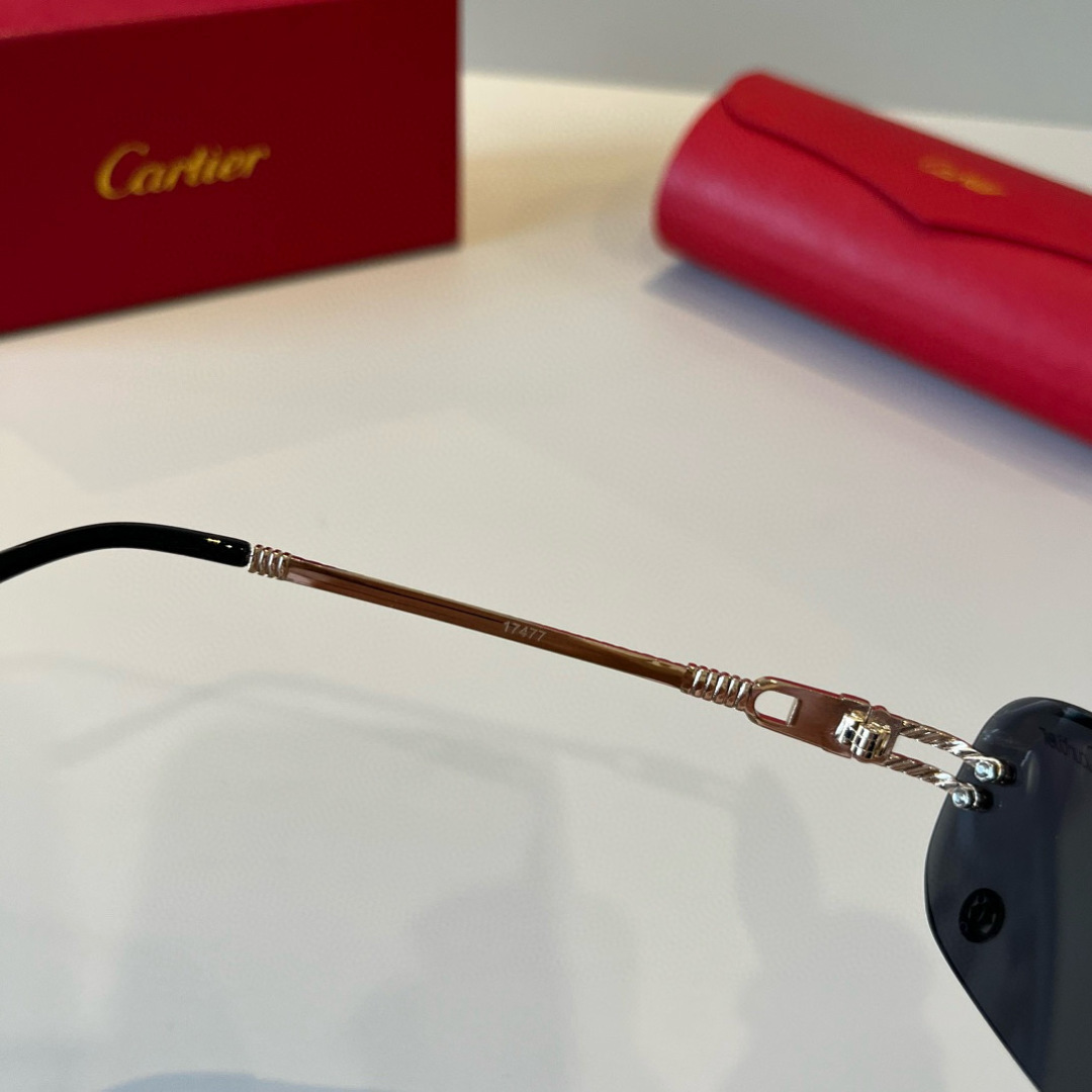 CARTIE カルティエ サングラス メタルフレーム フレームレス 超軽量 ゴールド ブラック 多色展開 - 画像 8