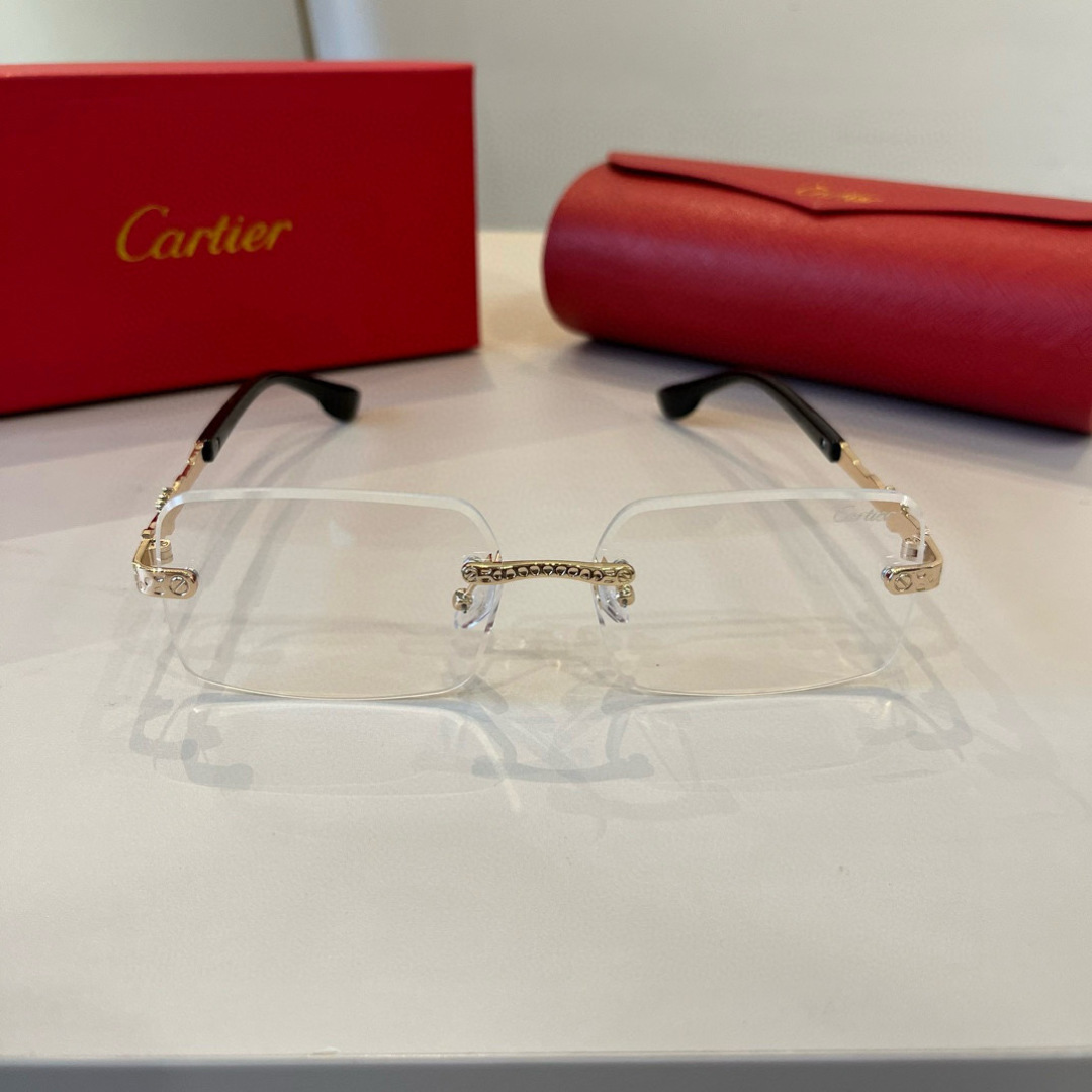 CARTIE カルティエ メガネ フレーム 無縁 金属 メンズ レディース ゴールド ブラック 多色展開 - 画像 3