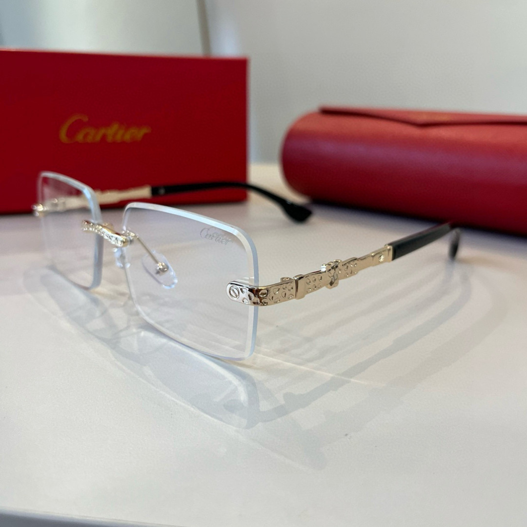 CARTIE カルティエ メガネ フレーム 無縁 金属 メンズ レディース ゴールド ブラック 多色展開 - 画像 4