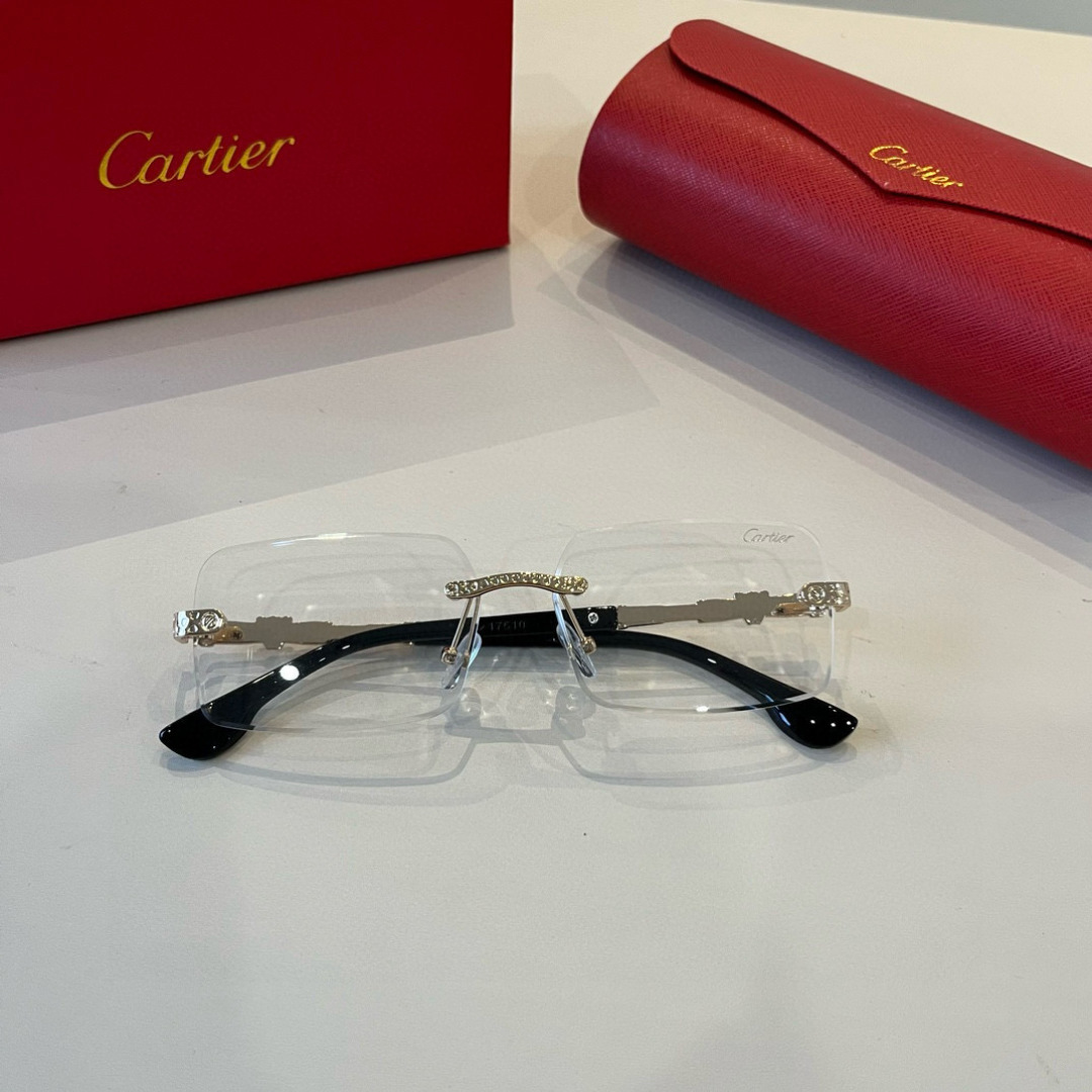 CARTIE カルティエ メガネ フレーム 無縁 金属 メンズ レディース ゴールド ブラック 多色展開 - 画像 5