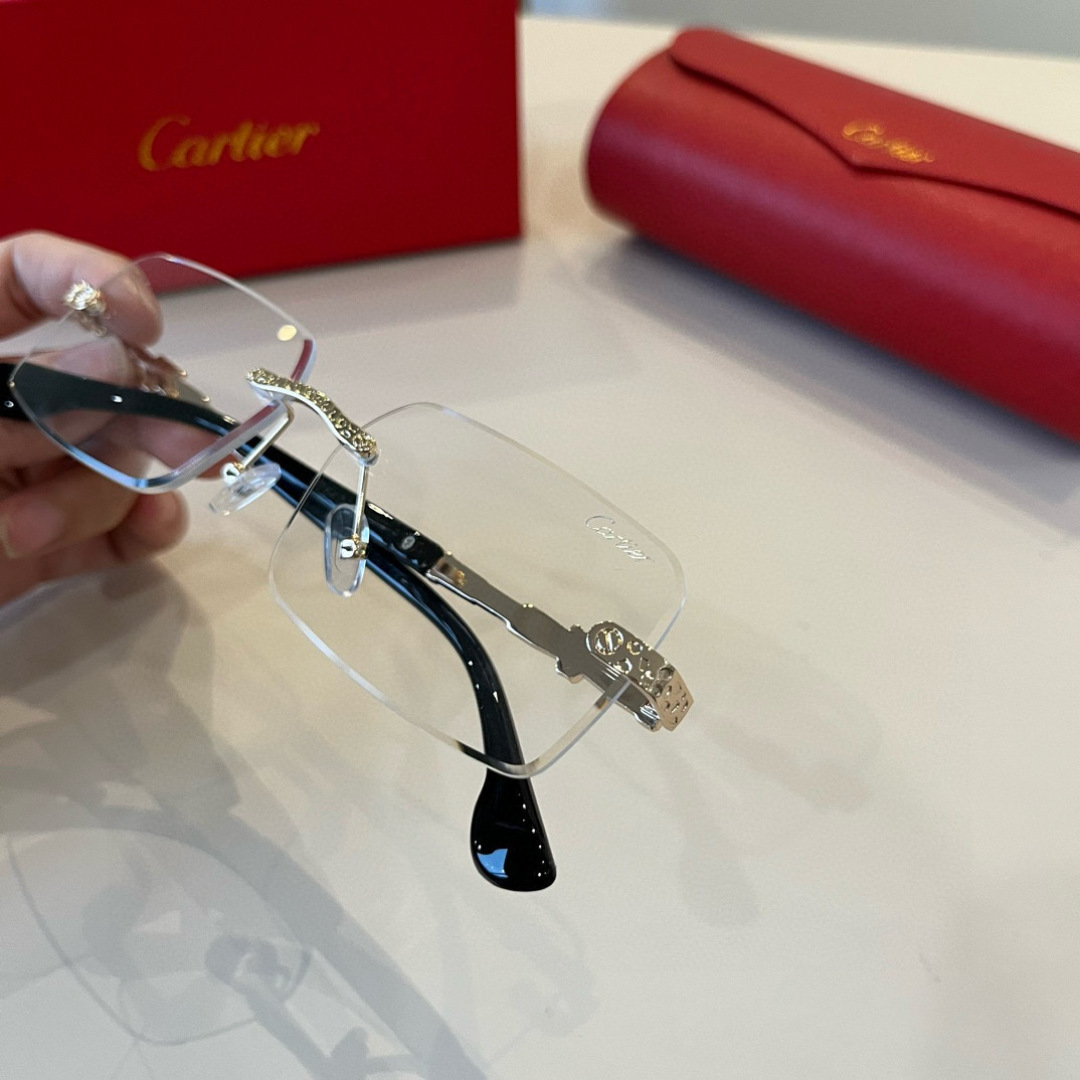 CARTIE カルティエ メガネ フレーム 無縁 金属 メンズ レディース ゴールド ブラック 多色展開 - 画像 6