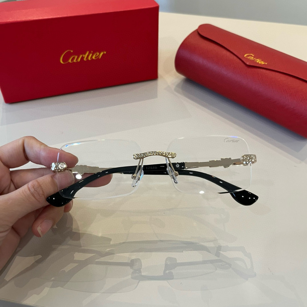 CARTIE カルティエ メガネ フレーム 無縁 金属 メンズ レディース ゴールド ブラック 多色展開 - 画像 7