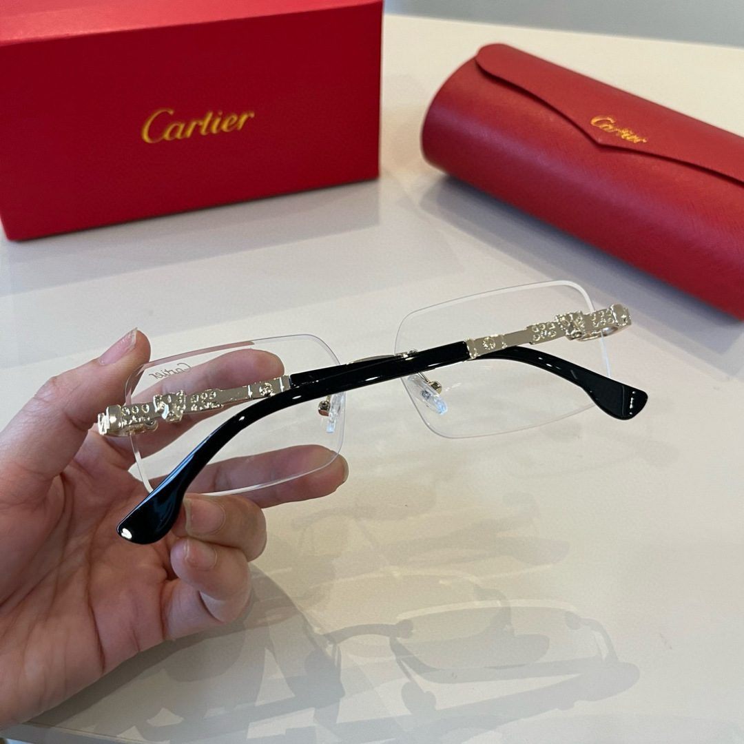 CARTIE カルティエ メガネ フレーム 無縁 金属 メンズ レディース ゴールド ブラック 多色展開 - 画像 8