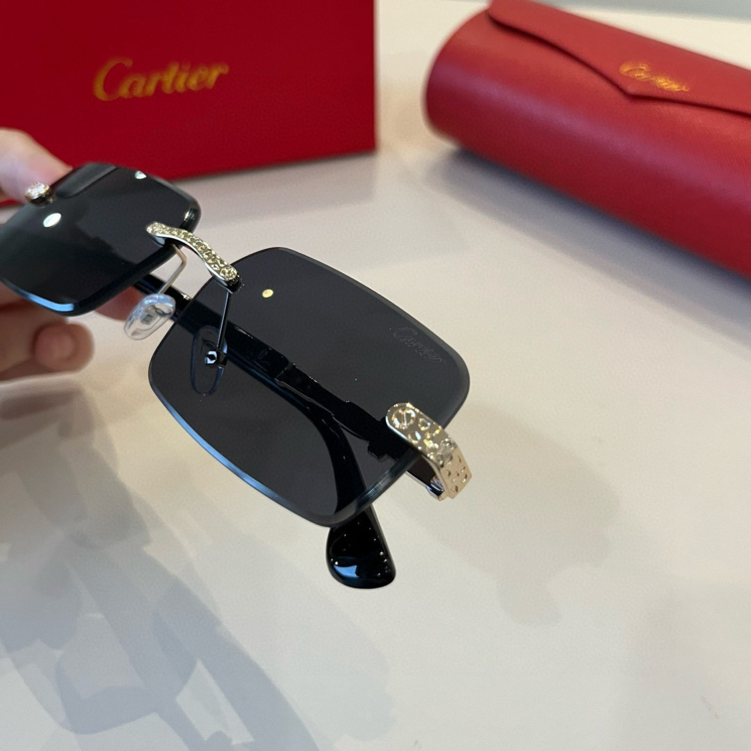 CARTIE カルティエ サングラス 無縁 メタル レディース メンズ ブラック ホワイト レdz - 画像 8