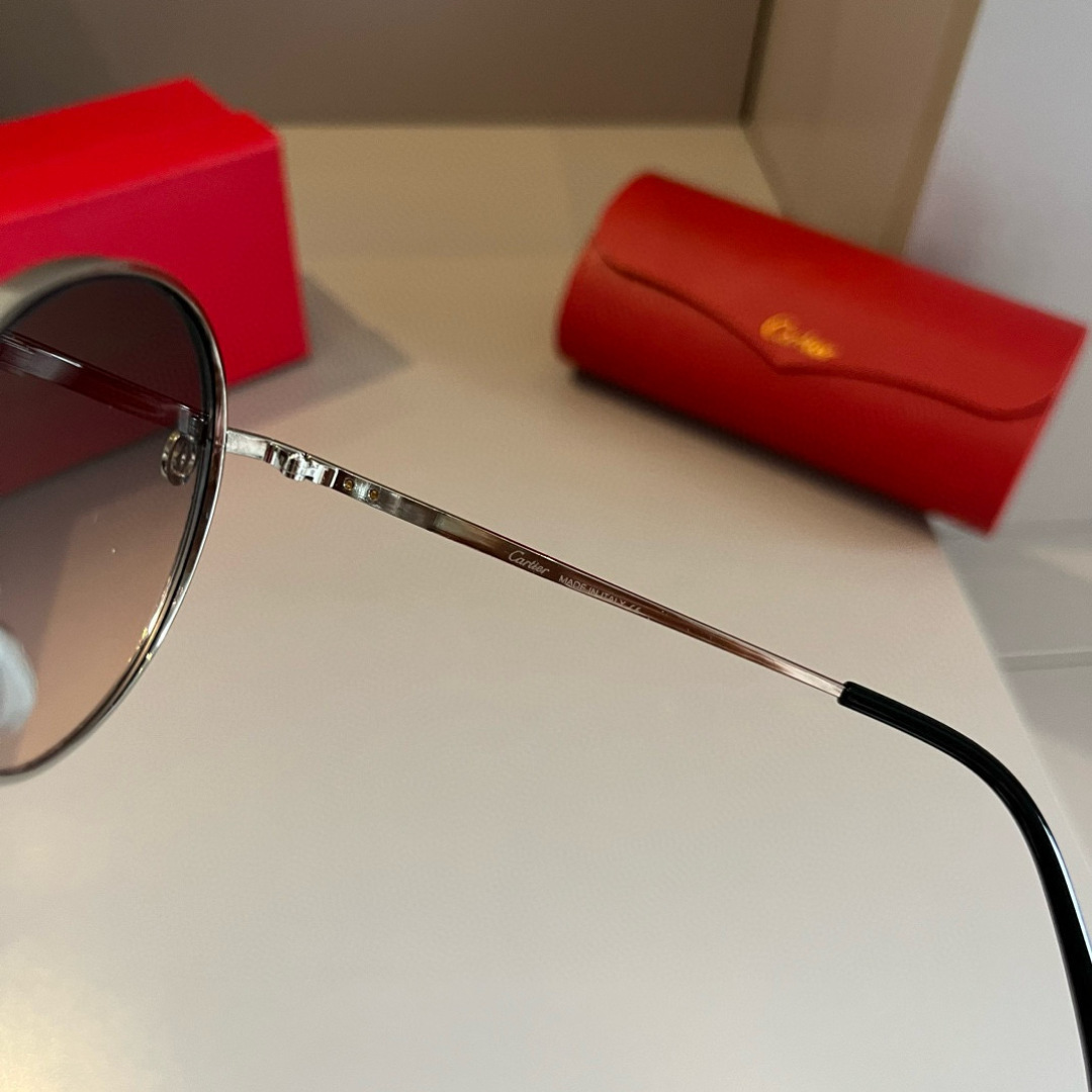 CARTIE カルティエ サングラス 金属フレーム メンズ レディース グラデーションレンズ ブラック - 画像 8