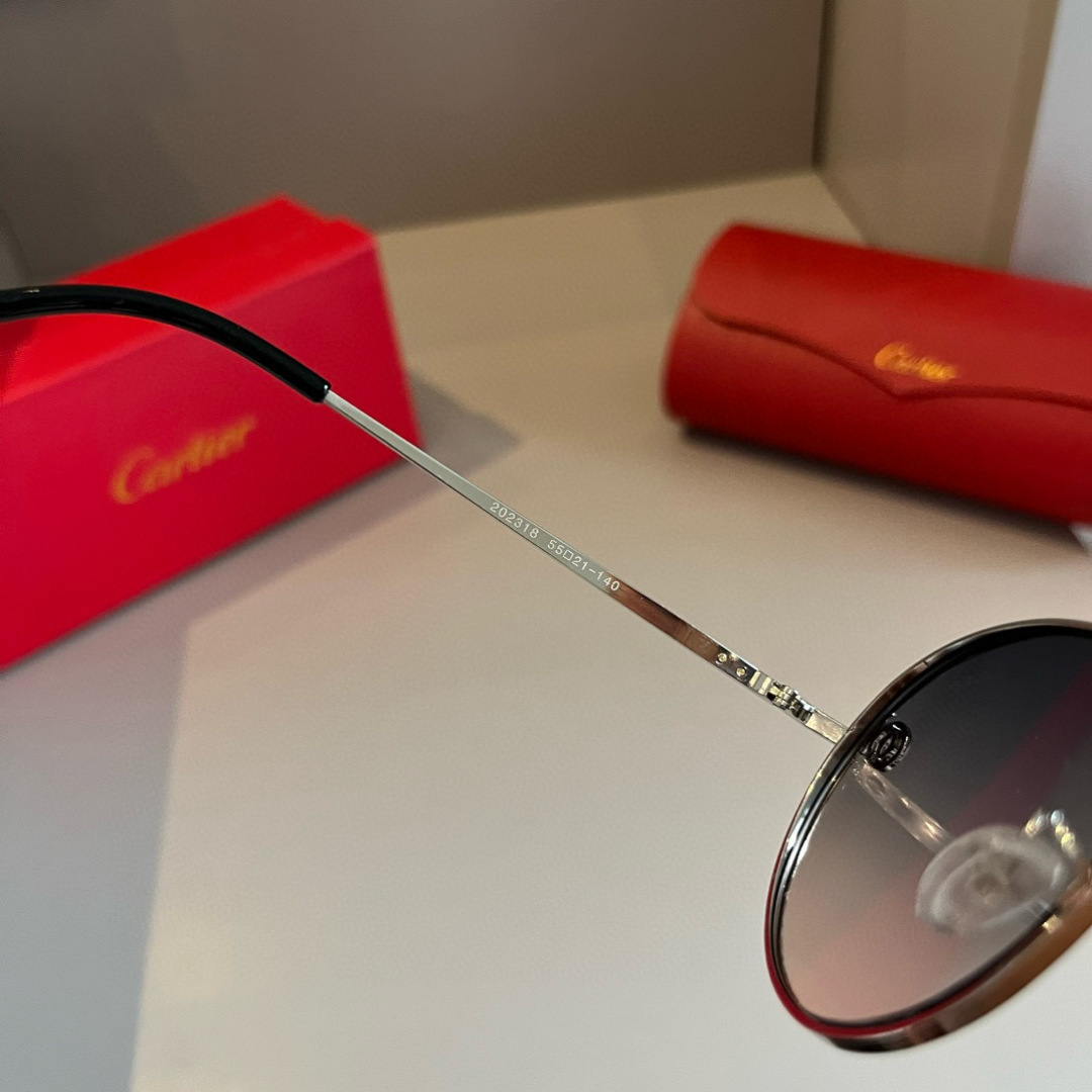 CARTIE カルティエ サングラス 金属フレーム メンズ レディース グラデーションレンズ ブラック - 画像 9