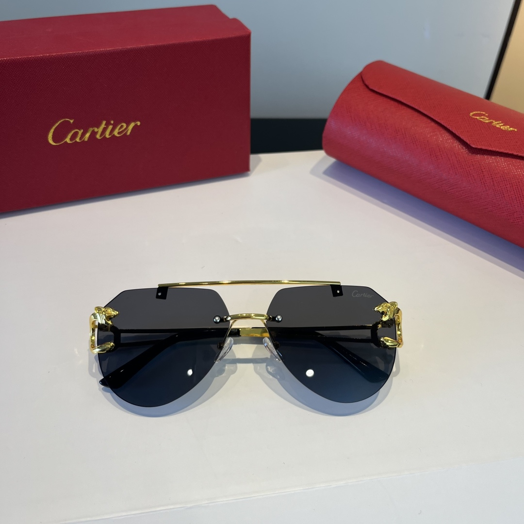 CARTIE カルティエ サングラス フレームレス 金属 メンズ レディース ブラック ゴールド - 画像 7