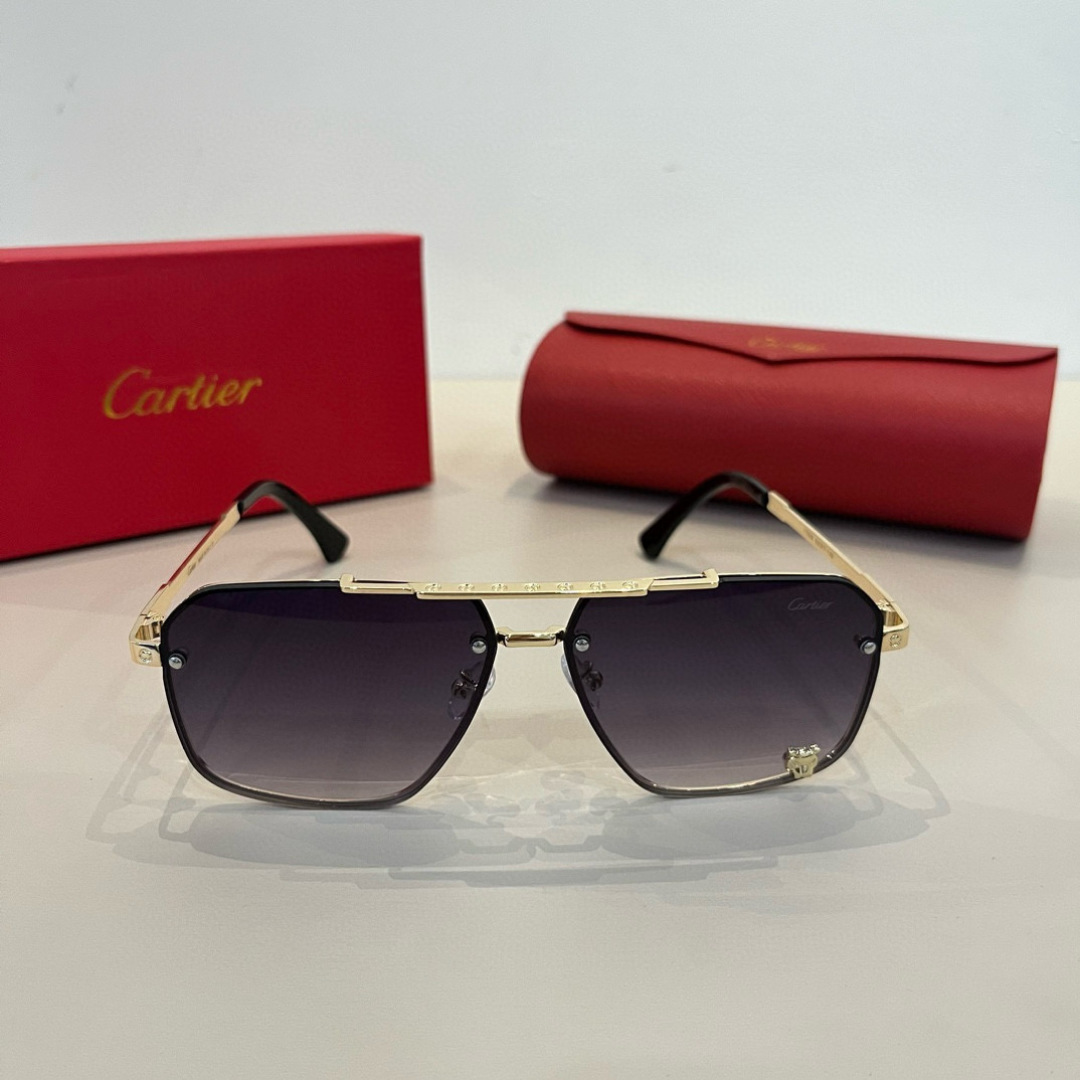CARTE カルティエ メンズサングラス 63 7-19 軽量 フレームレス メンズ ブラック - 画像 5