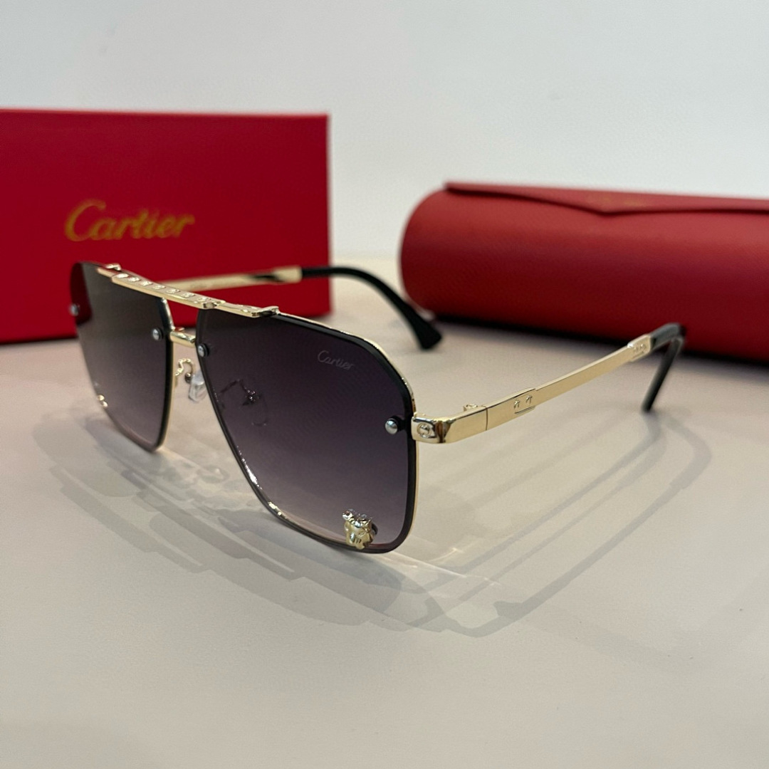 CARTE カルティエ メンズサングラス 63 7-19 軽量 フレームレス メンズ ブラック - 画像 6