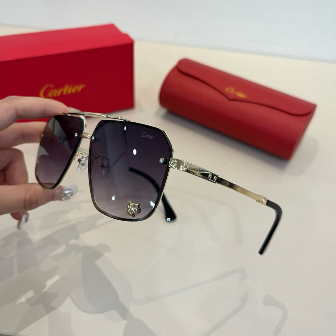 CARTE カルティエ メンズサングラス 63 7-19 軽量 フレームレス メンズ ブラック - 画像 7