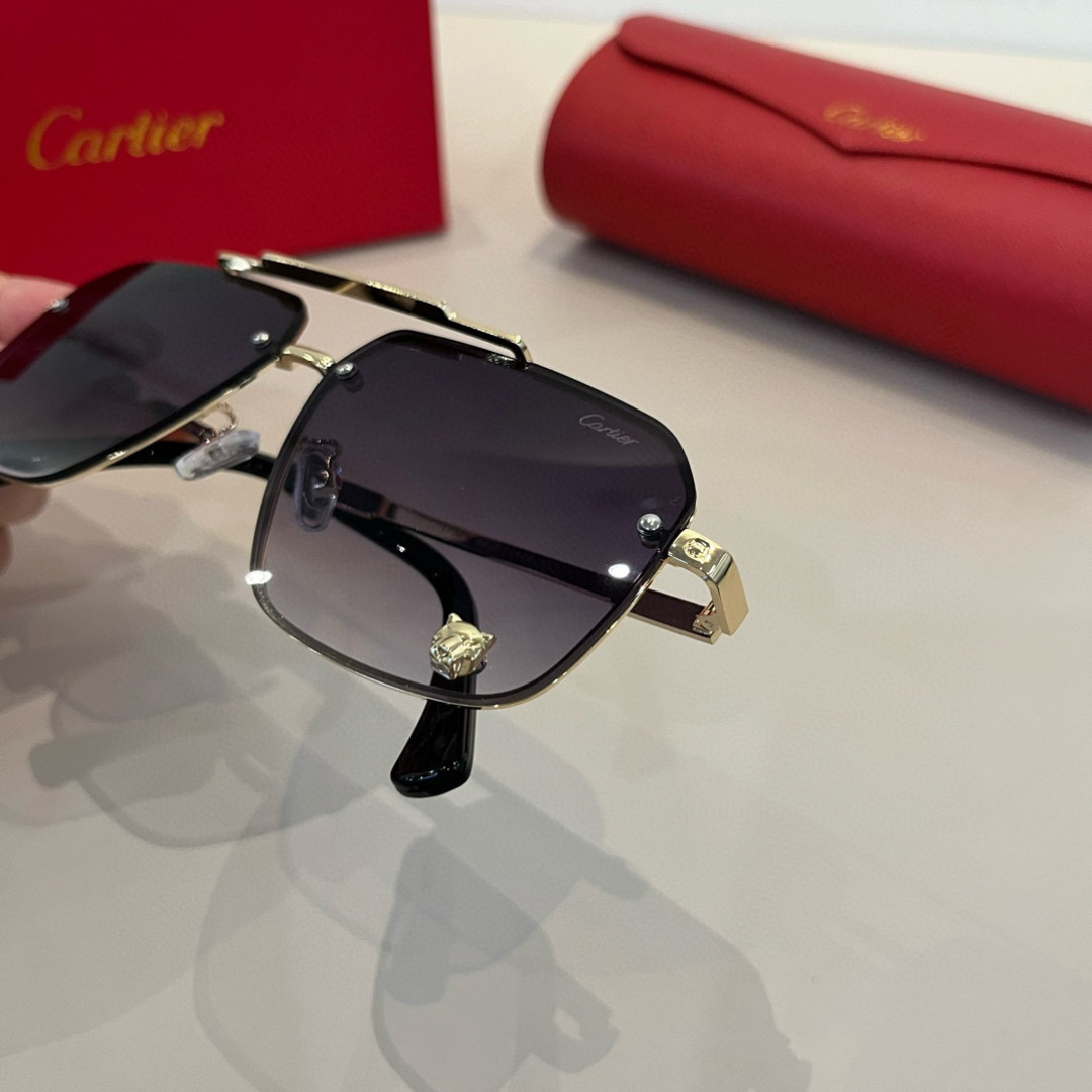 CARTE カルティエ メンズサングラス 63 7-19 軽量 フレームレス メンズ ブラック - 画像 8