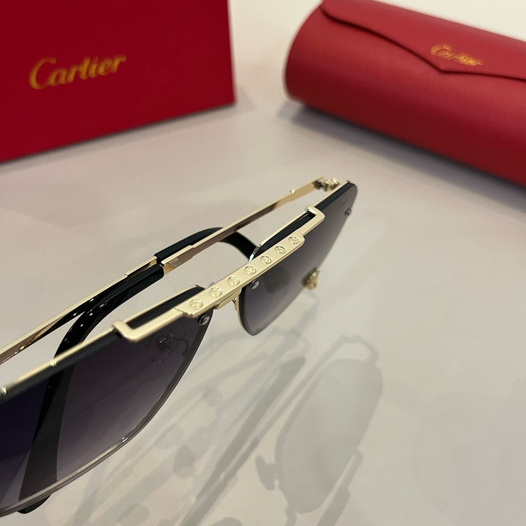 CARTE カルティエ メンズサングラス 63 7-19 軽量 フレームレス メンズ ブラック - 画像 9