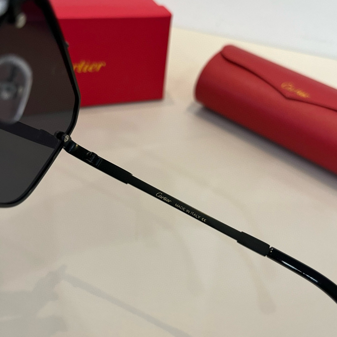 CARTIER カルティエ メタルサングラス 17523 ブラック メンズ 7-140 トゥルーフレーム 軽量 通勤 - 画像 3