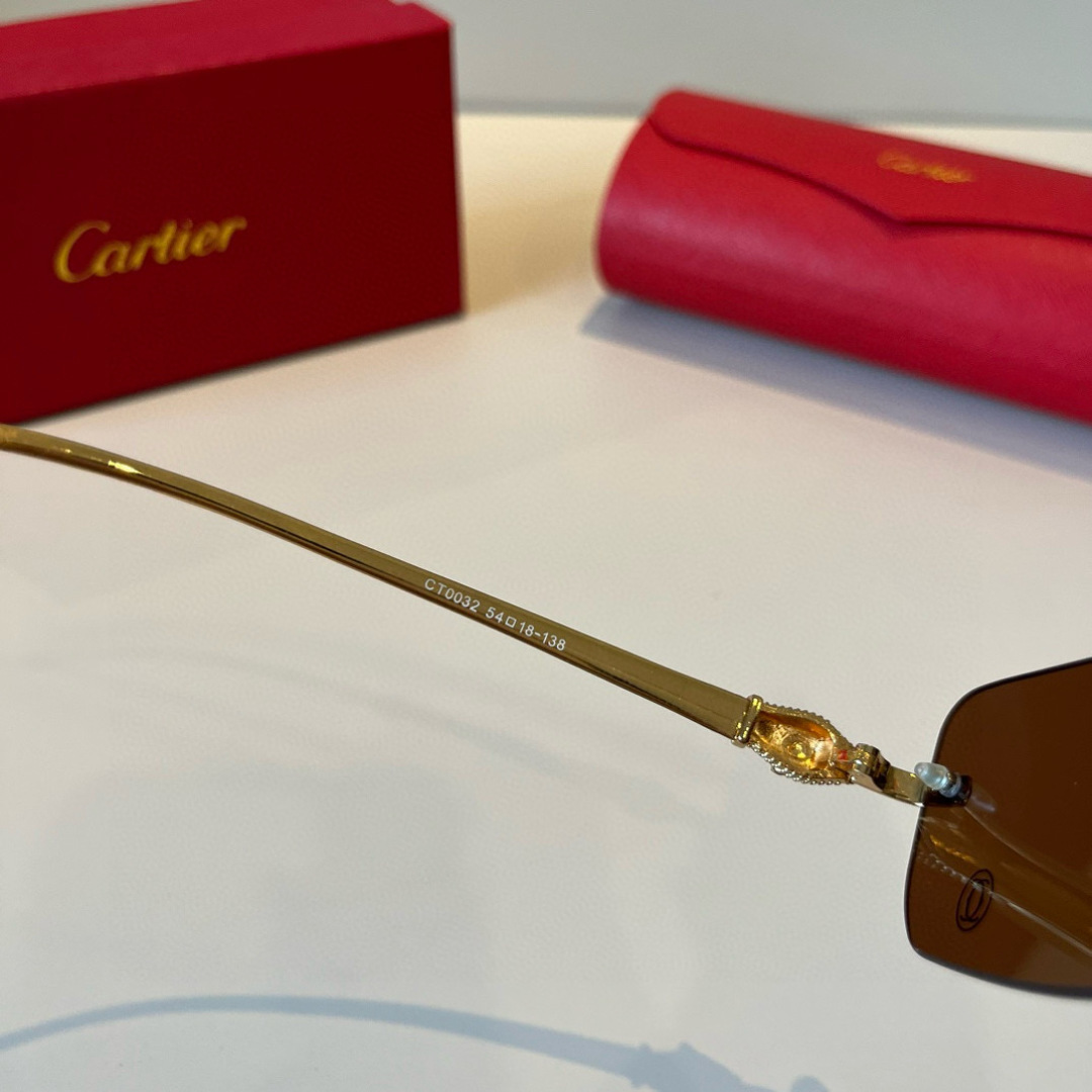 CARTIER カルティエ サングラス パンサーグラス メタルフレーム 54D18-138 ブラウン - 画像 2