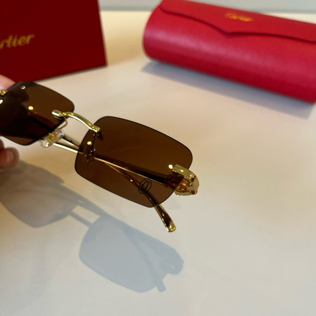 CARTIER カルティエ サングラス パンサーグラス メタルフレーム 54D18-138 ブラウン - 画像 7