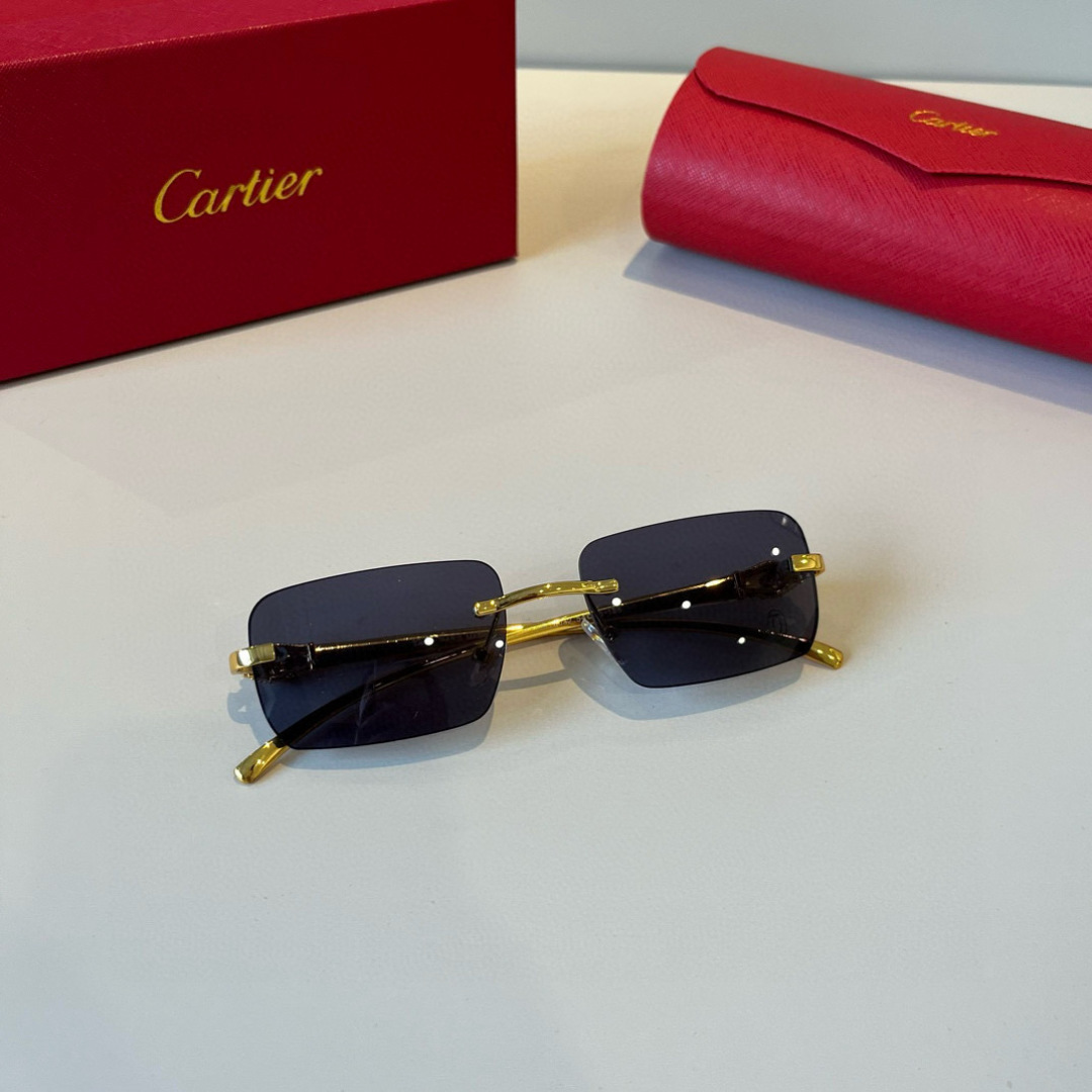 CARTIE カルティエ サングラス メタル ロゴ入り デザイン 金色 ブラック レディース メンズ 全2色 - 画像 6