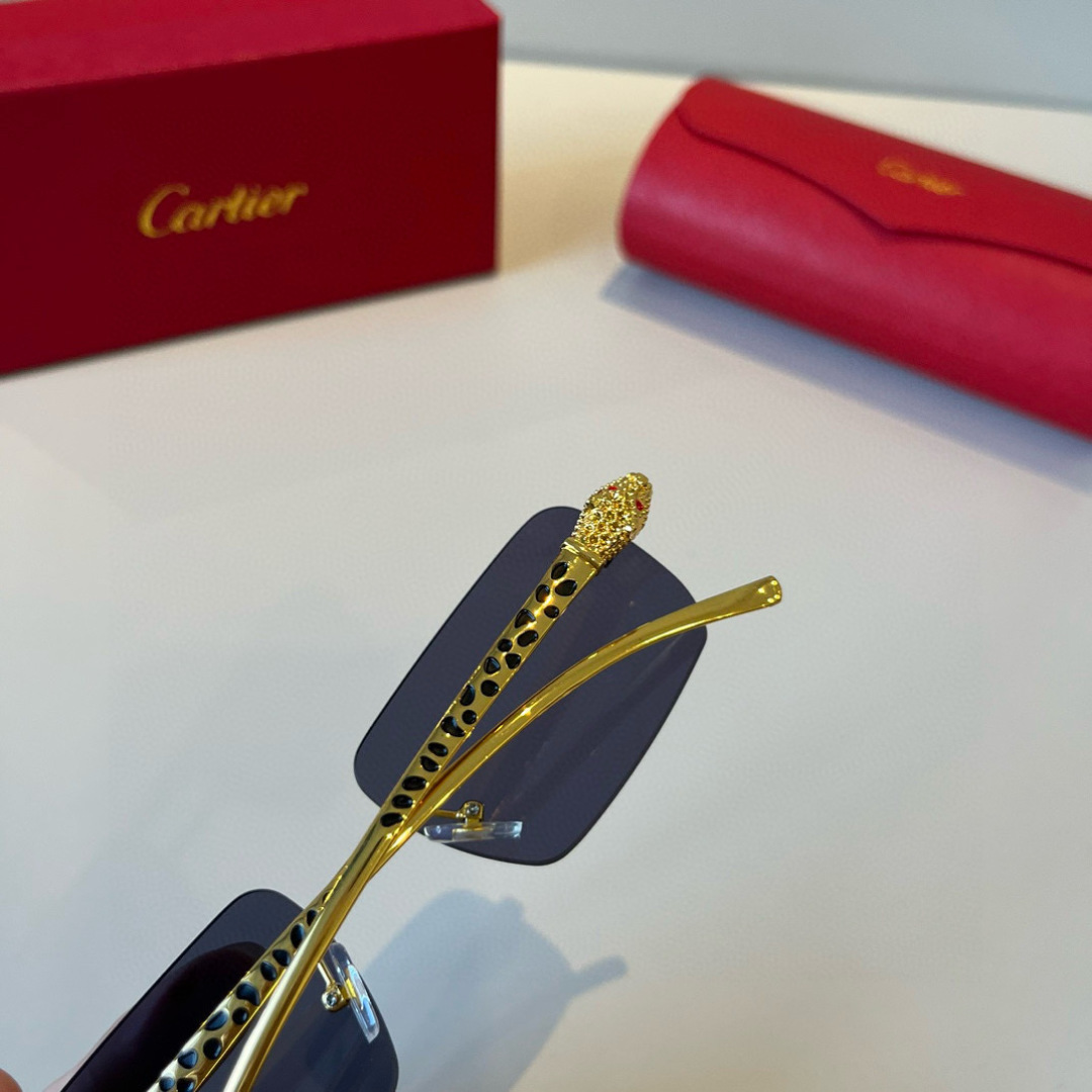 CARTIE カルティエ サングラス メタル ロゴ入り デザイン 金色 ブラック レディース メンズ 全2色 - 画像 8