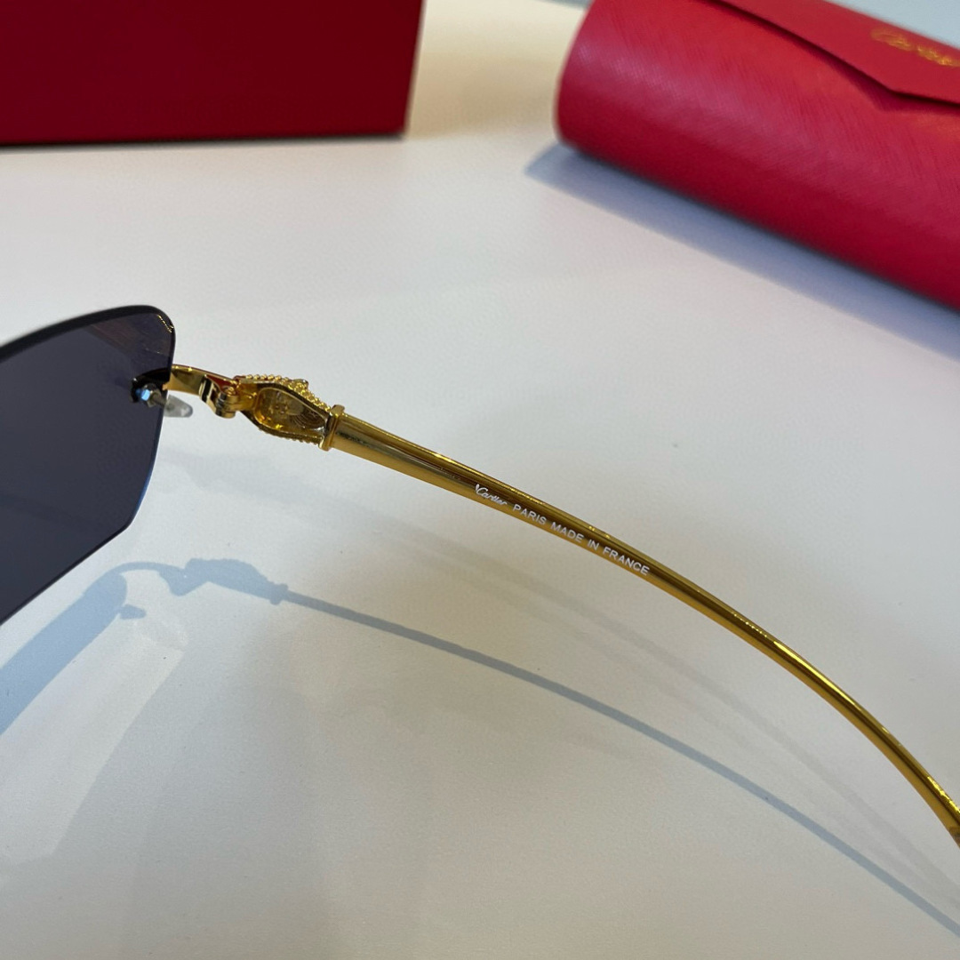 CARTIE カルティエ サングラス メタル ロゴ入り デザイン 金色 ブラック レディース メンズ 全2色 - 画像 9