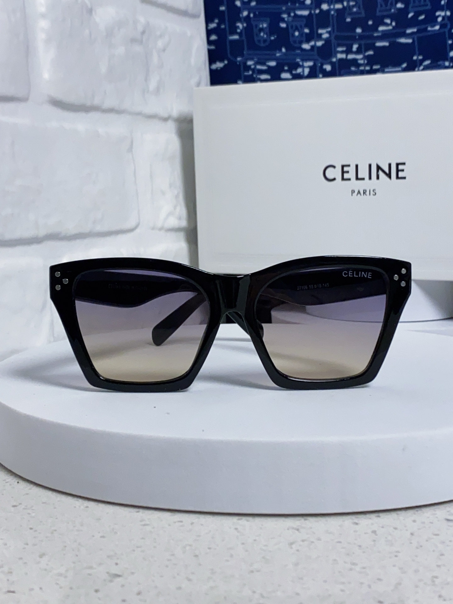CELINE セリーヌ サングラス P125 フォルム サイズ グラデーション メンズ レディース ブラック 多色展開 - 画像 5
