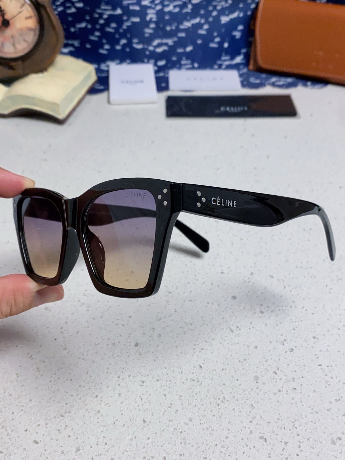 CELINE セリーヌ サングラス P125 フォルム サイズ グラデーション メンズ レディース ブラック 多色展開 - 画像 9