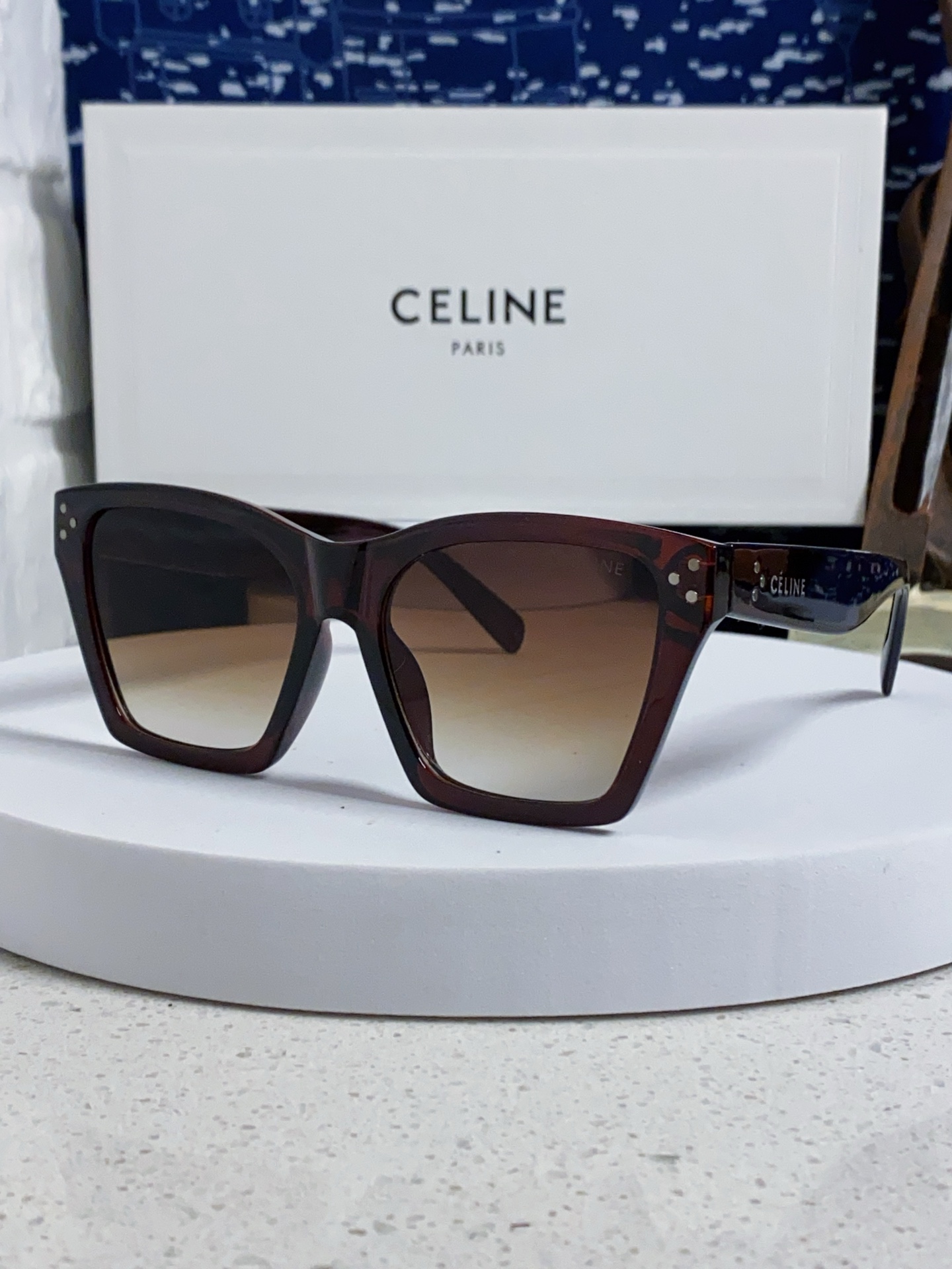 CELINE セリーヌ サングラス フラットシェイプ ファッション アイウェア 防曇 UVカット 紫外線カット 6色展開